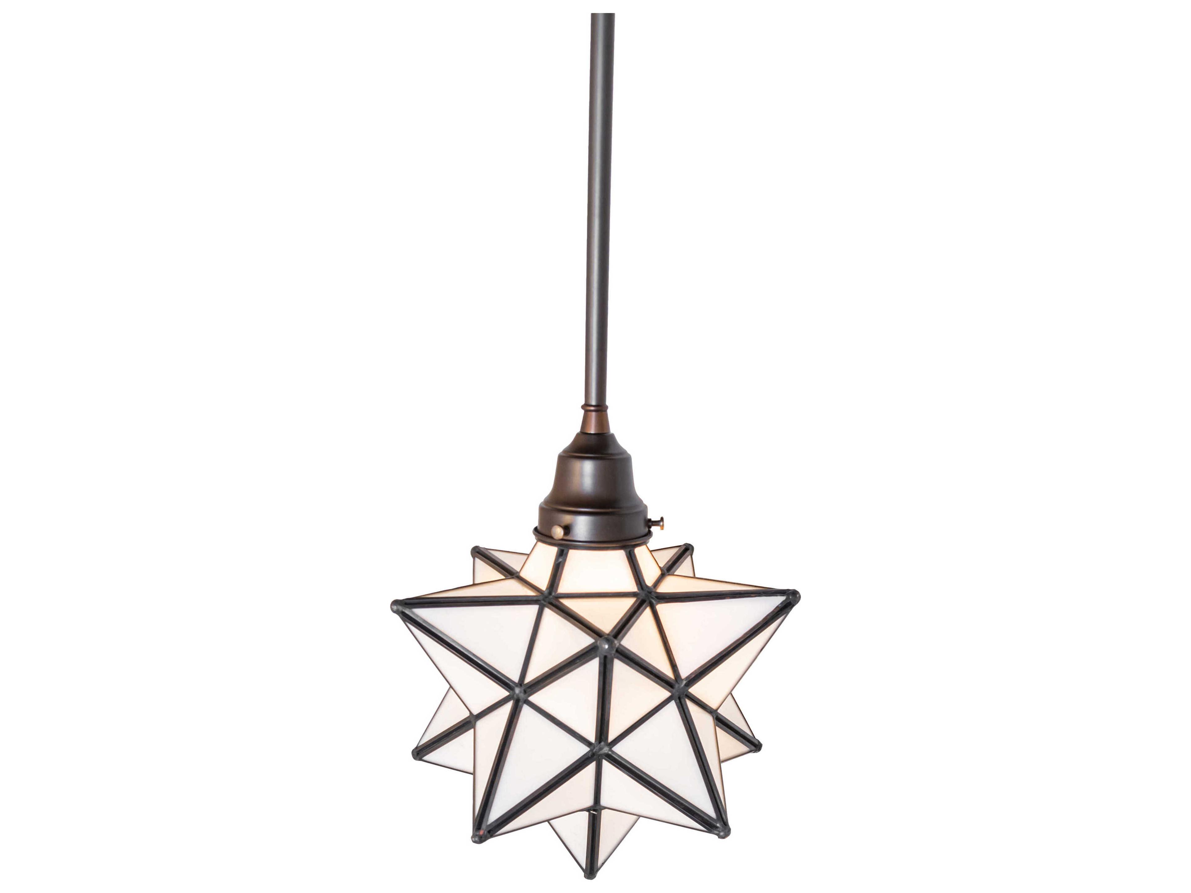 Meyda Moravian Star 1-Light Craftsman Brown Mini Pendant