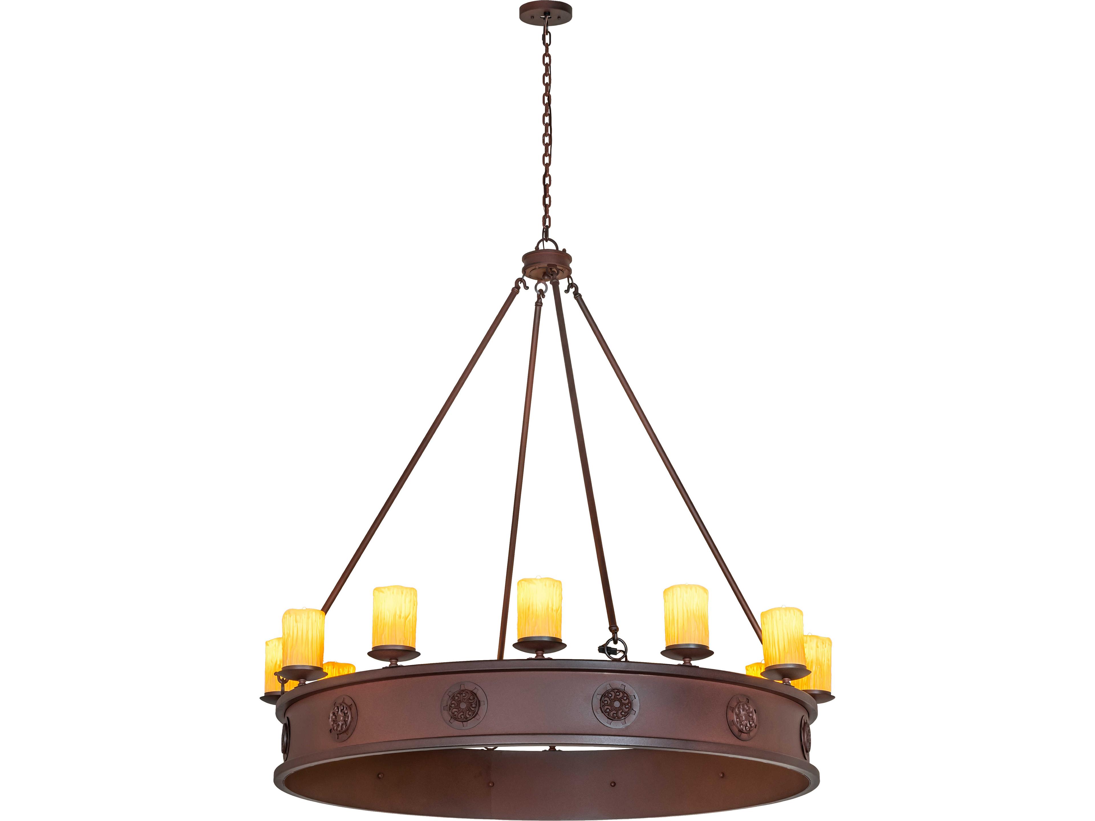 Meyda Lorenzo 12-Light Brown Traditional Cylinder Chandelier