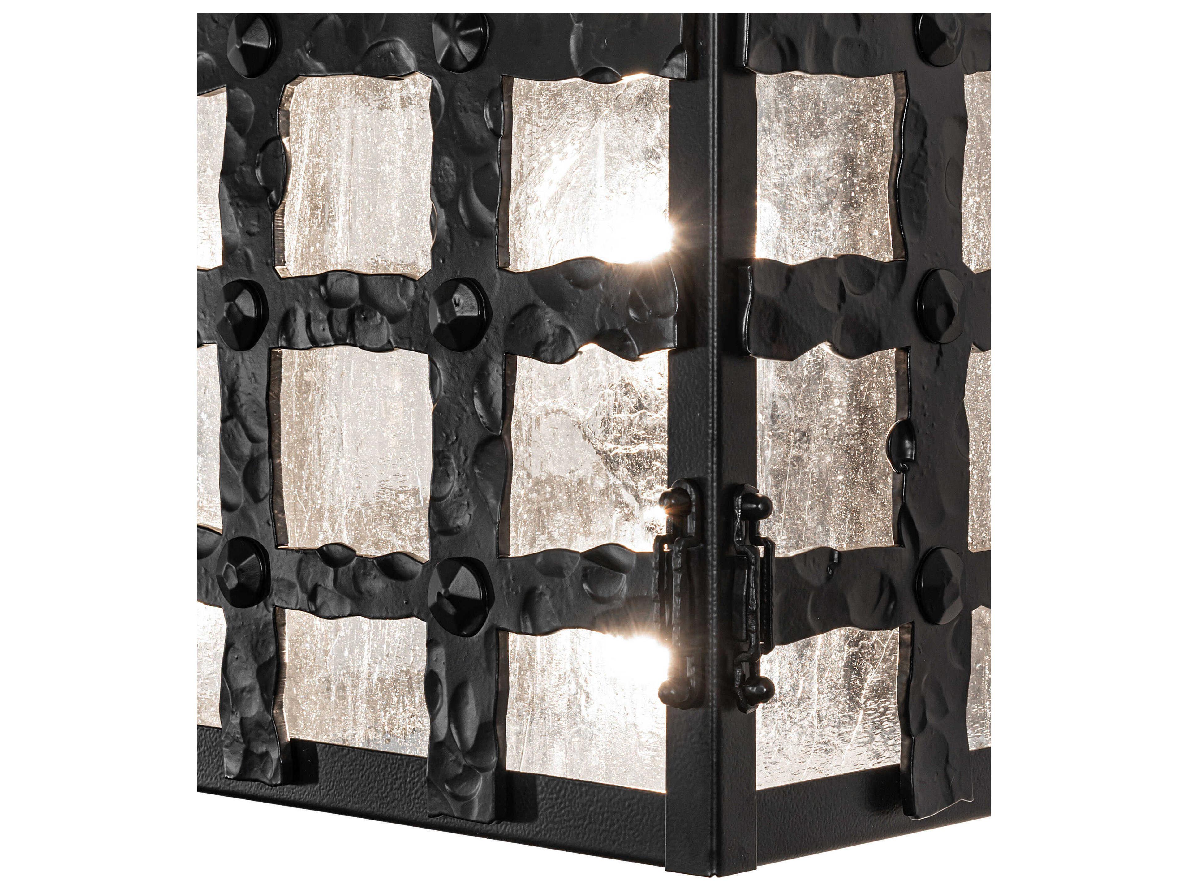 Meyda Clavos 4-Light Black Satin Wrought Iron Outdoor Wall Light
