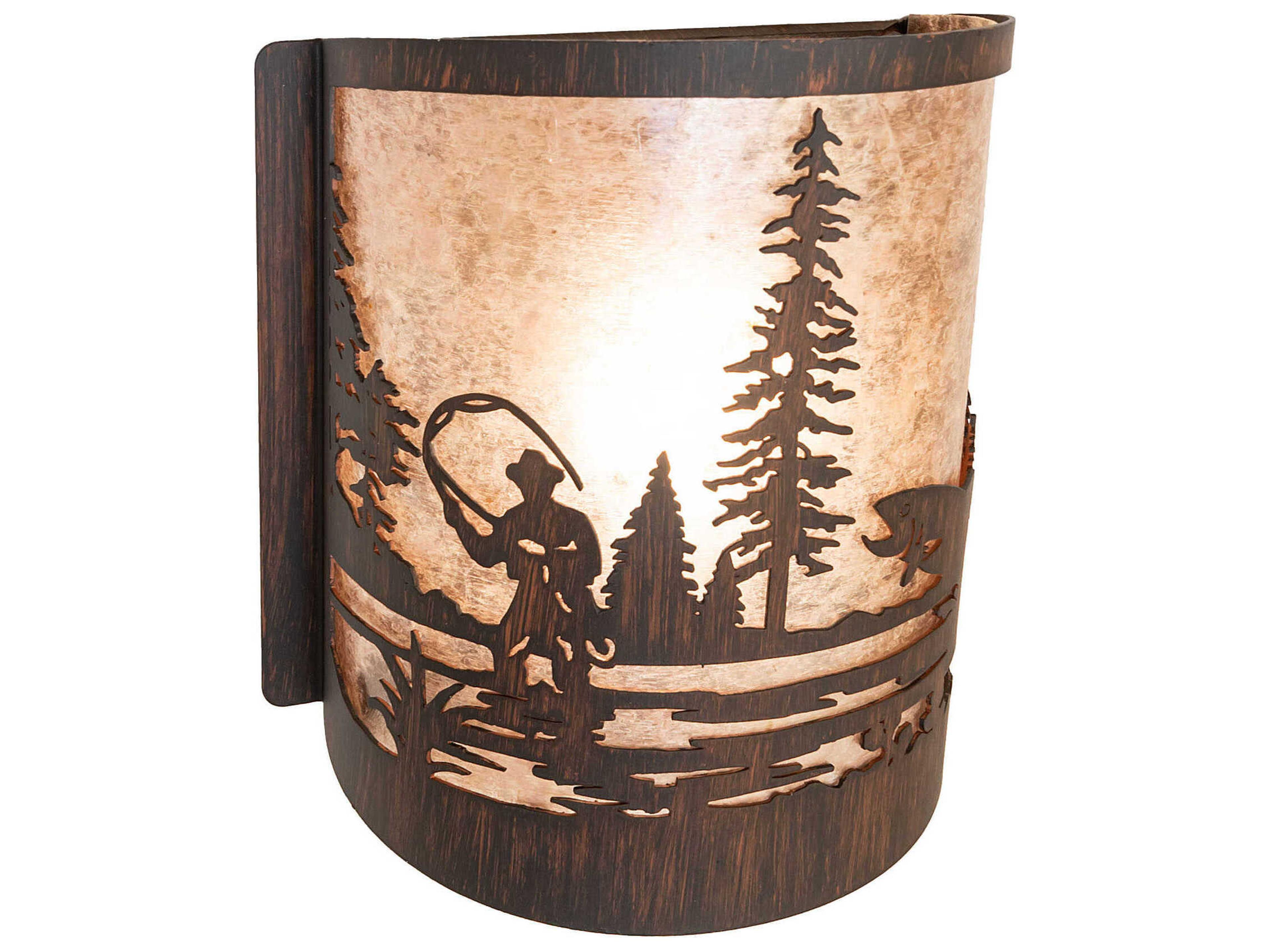 Meyda Fly Fishing 1-Light Driftwood Brown Wall Sconce