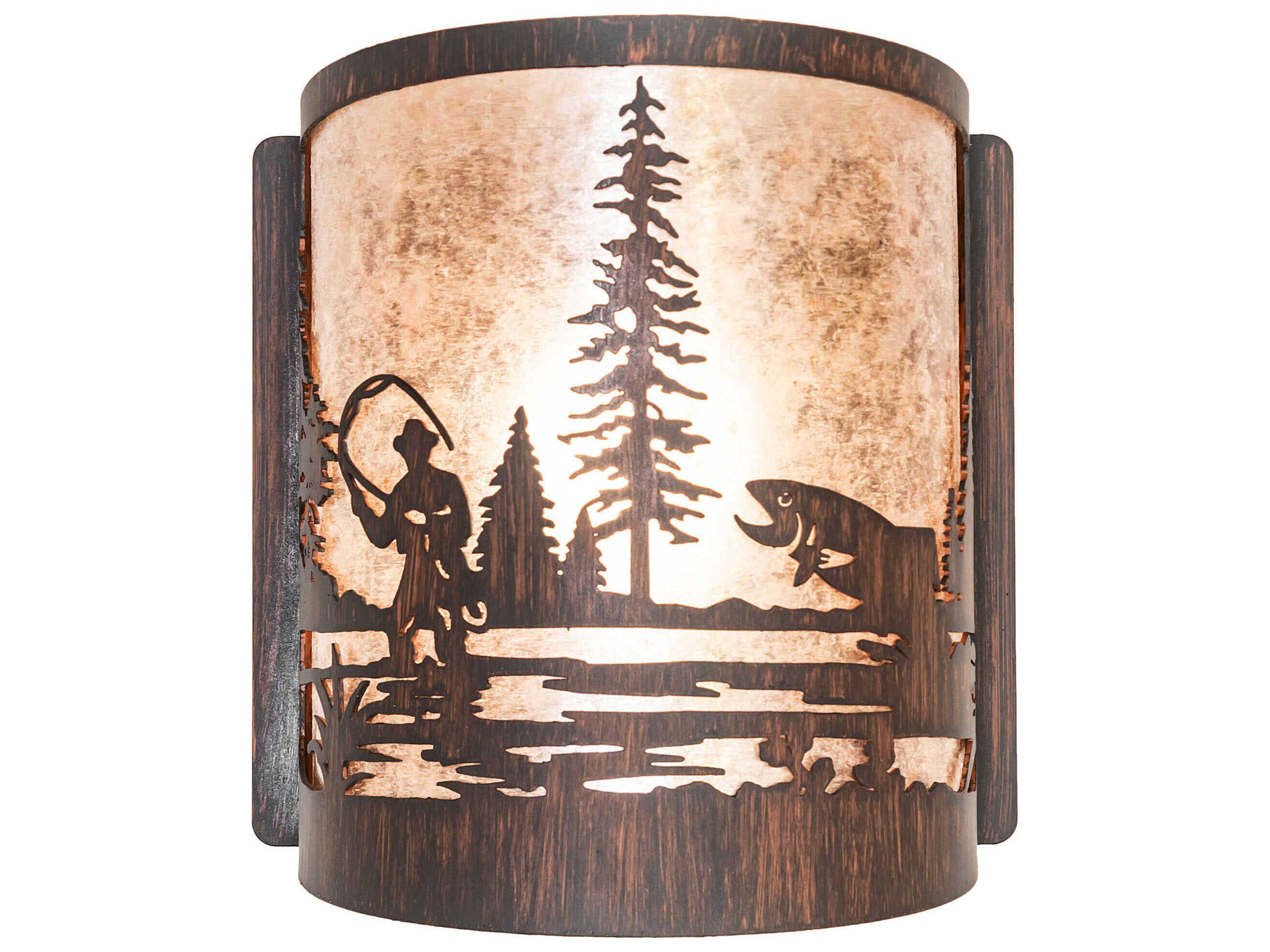 Meyda Fly Fishing 1-Light Driftwood Brown Wall Sconce