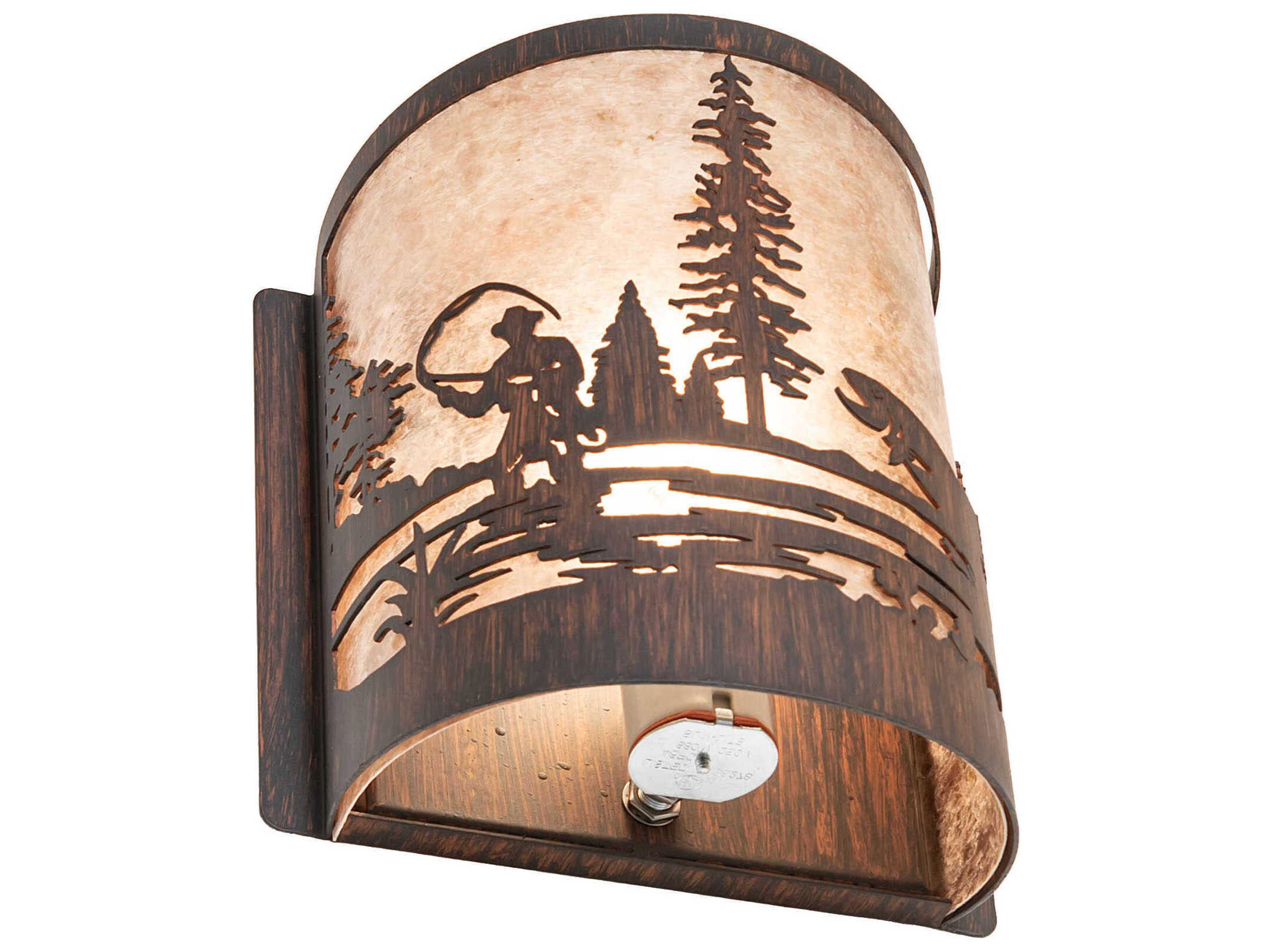Meyda Fly Fishing 1-Light Driftwood Brown Wall Sconce