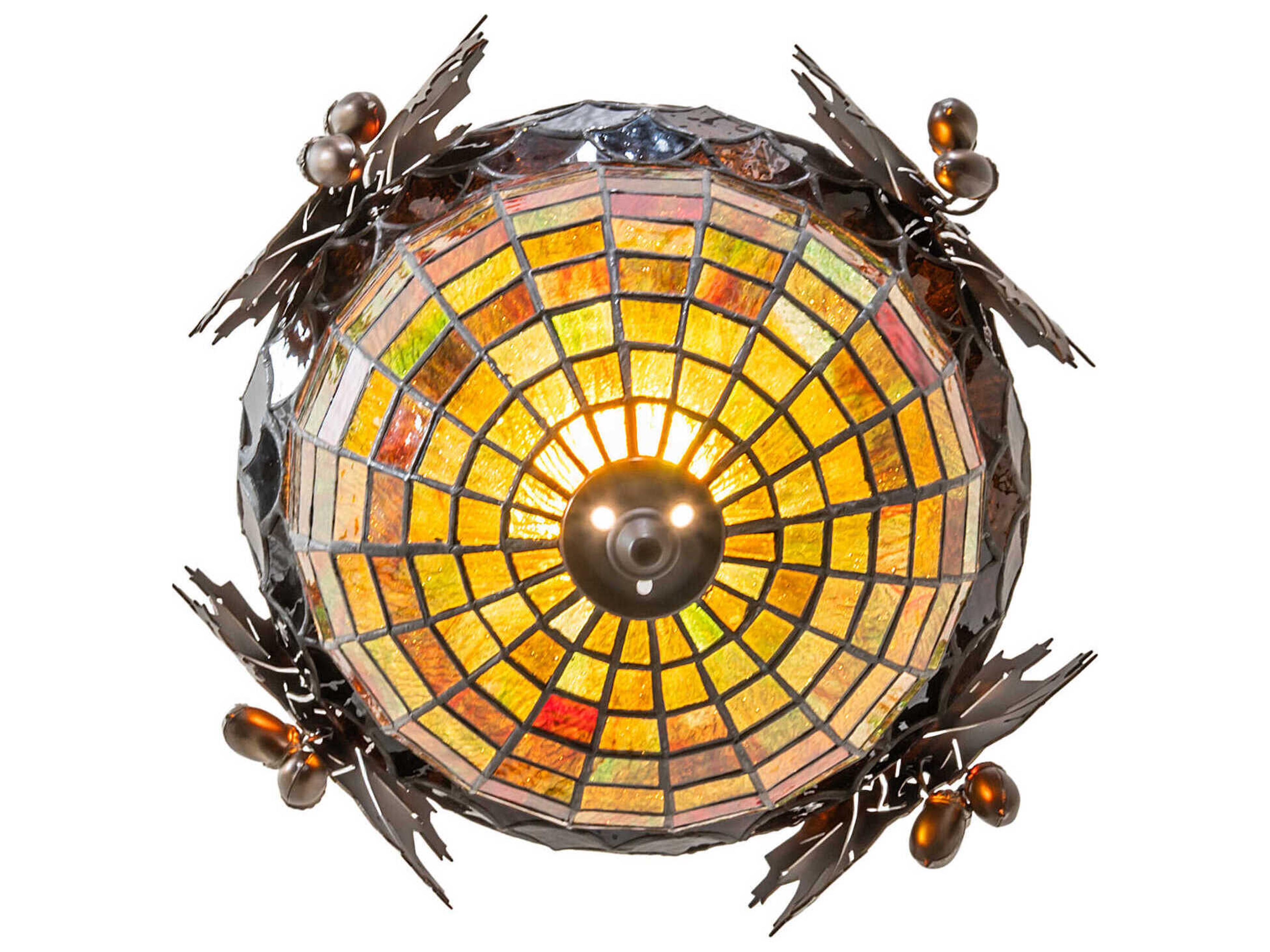 Meyda Oak Leaf and Acorn 1-Light Antique Copper Pendant