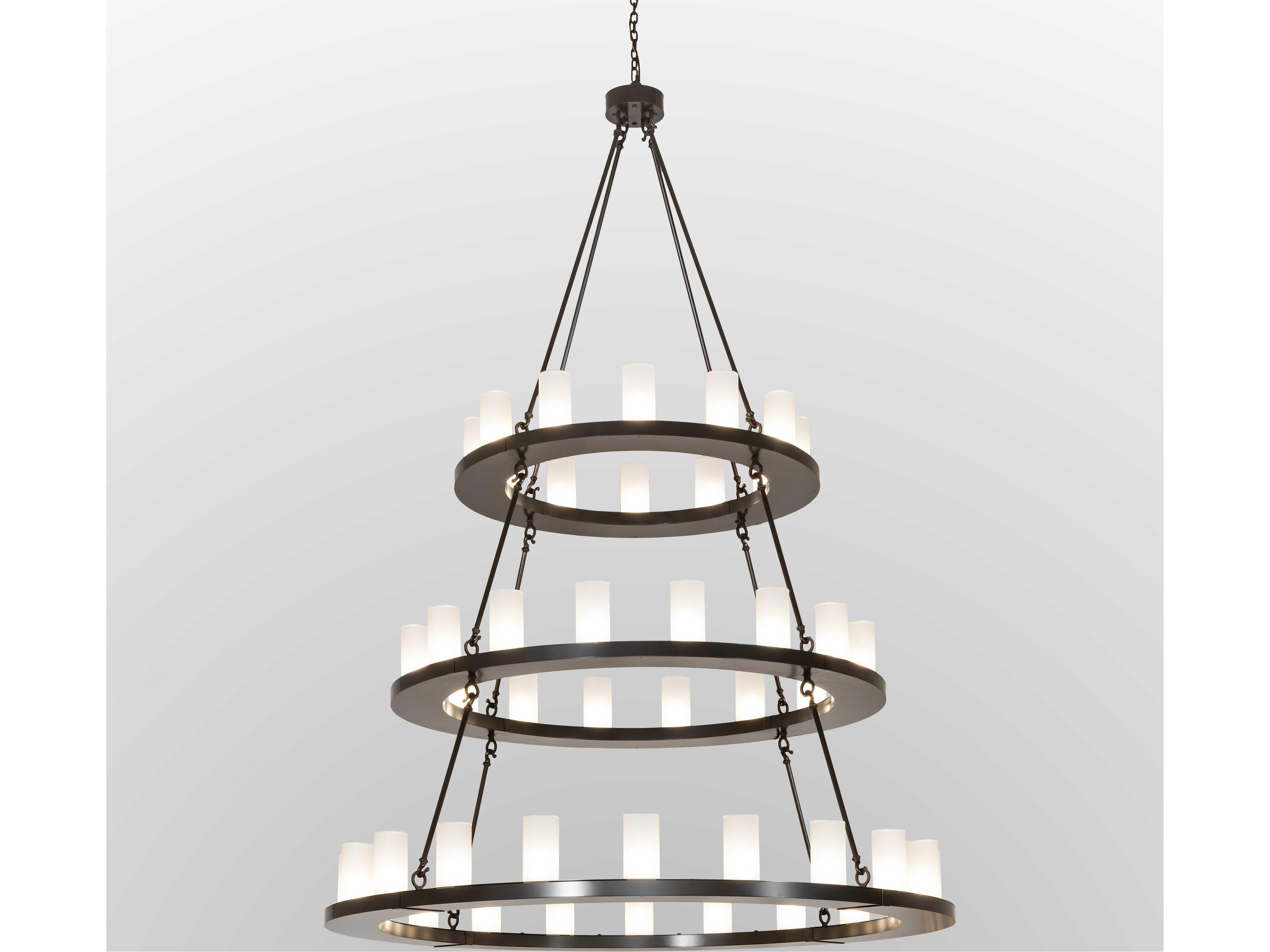 Loxley 48-Light Clear Frosted Crystal Idalight Bronze Cylinder Tiered Chandelier