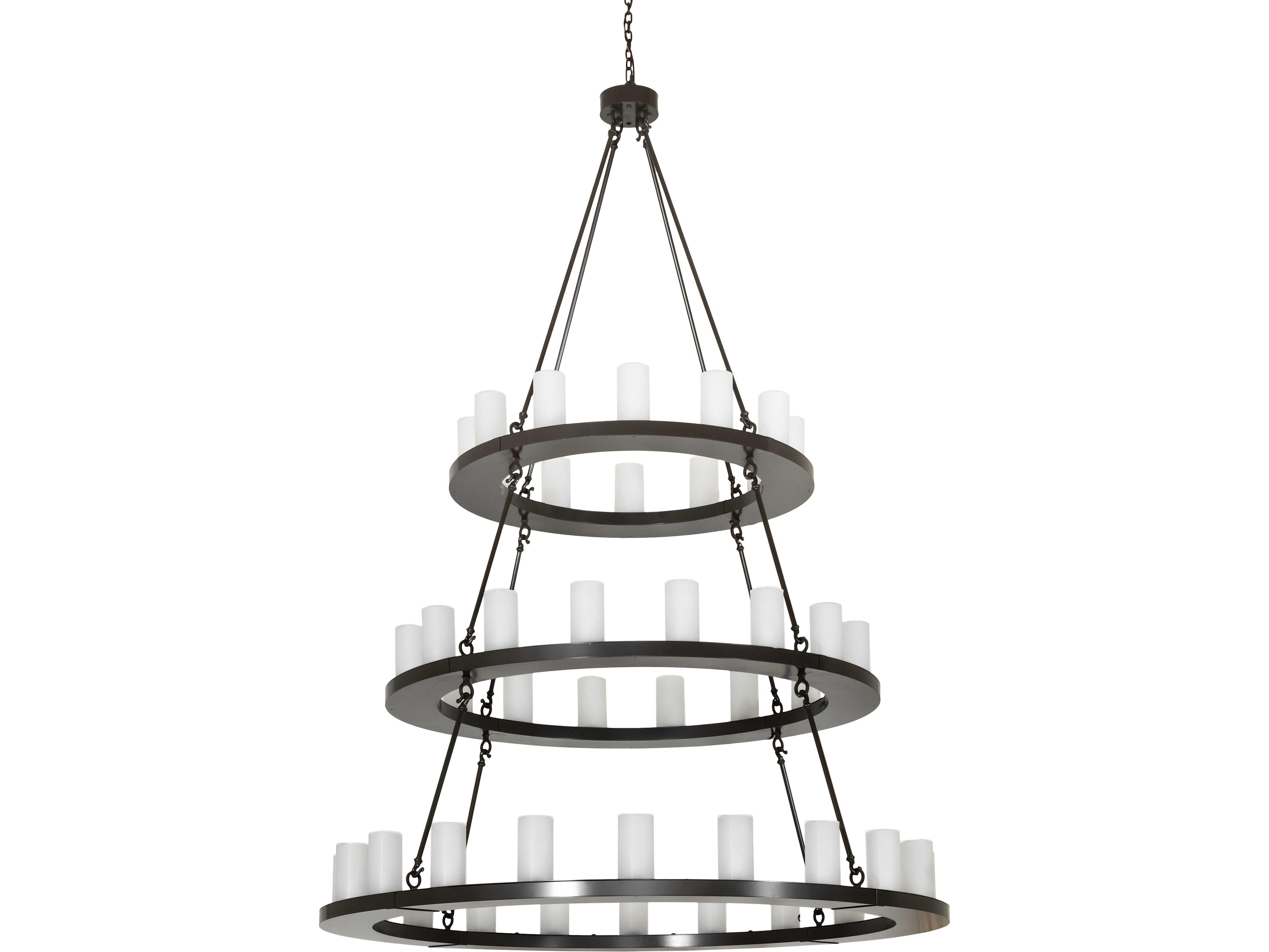 Meyda Loxley 48-Light Clear Frosted Crystal Idalight Bronze Cylinder Tiered Chandelier