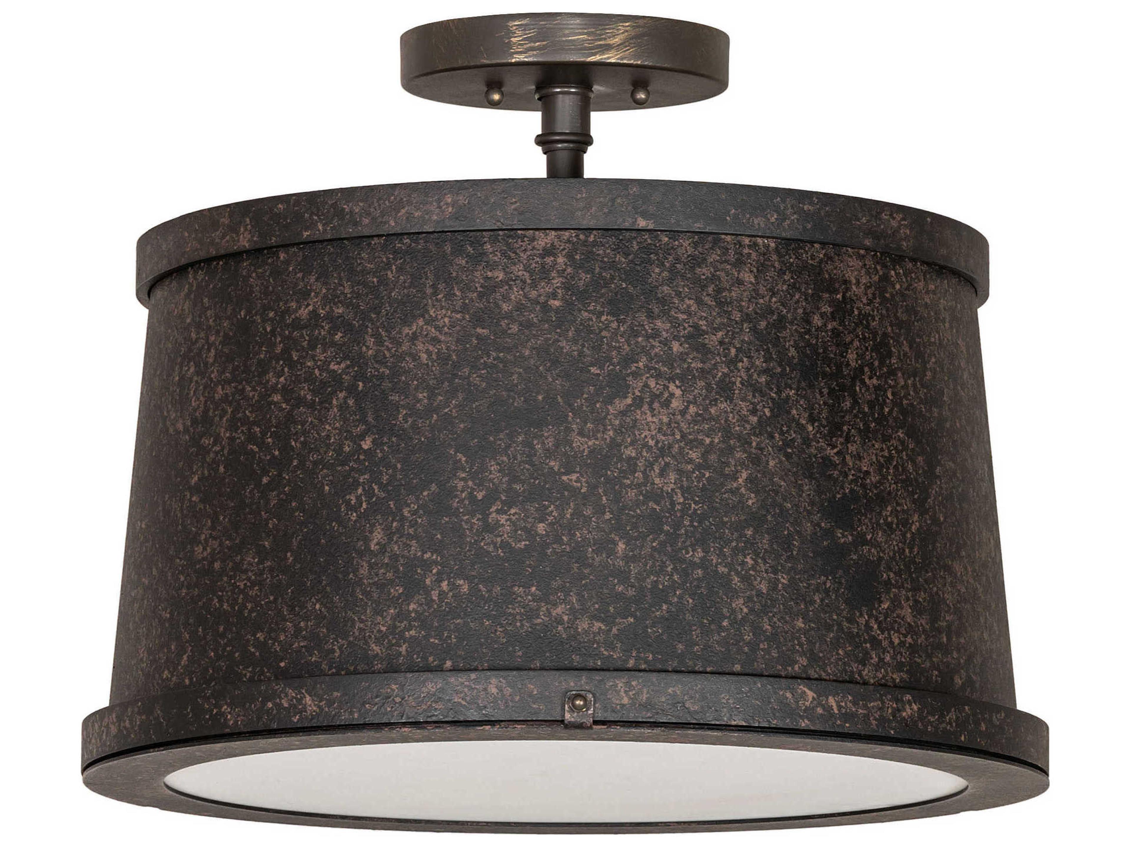 Meyda Cilindro 3-Light Coffee Bean Semi Flush Mount