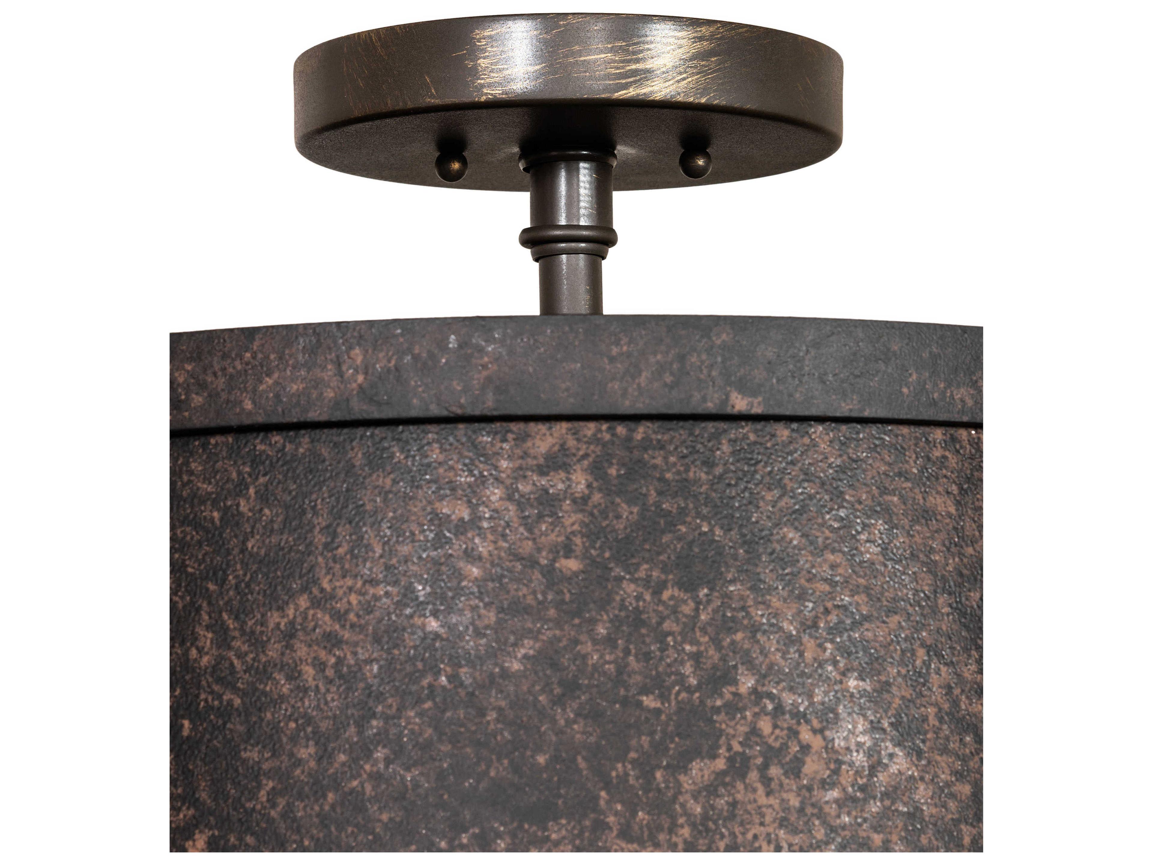 Meyda Cilindro 3-Light Coffee Bean Semi Flush Mount