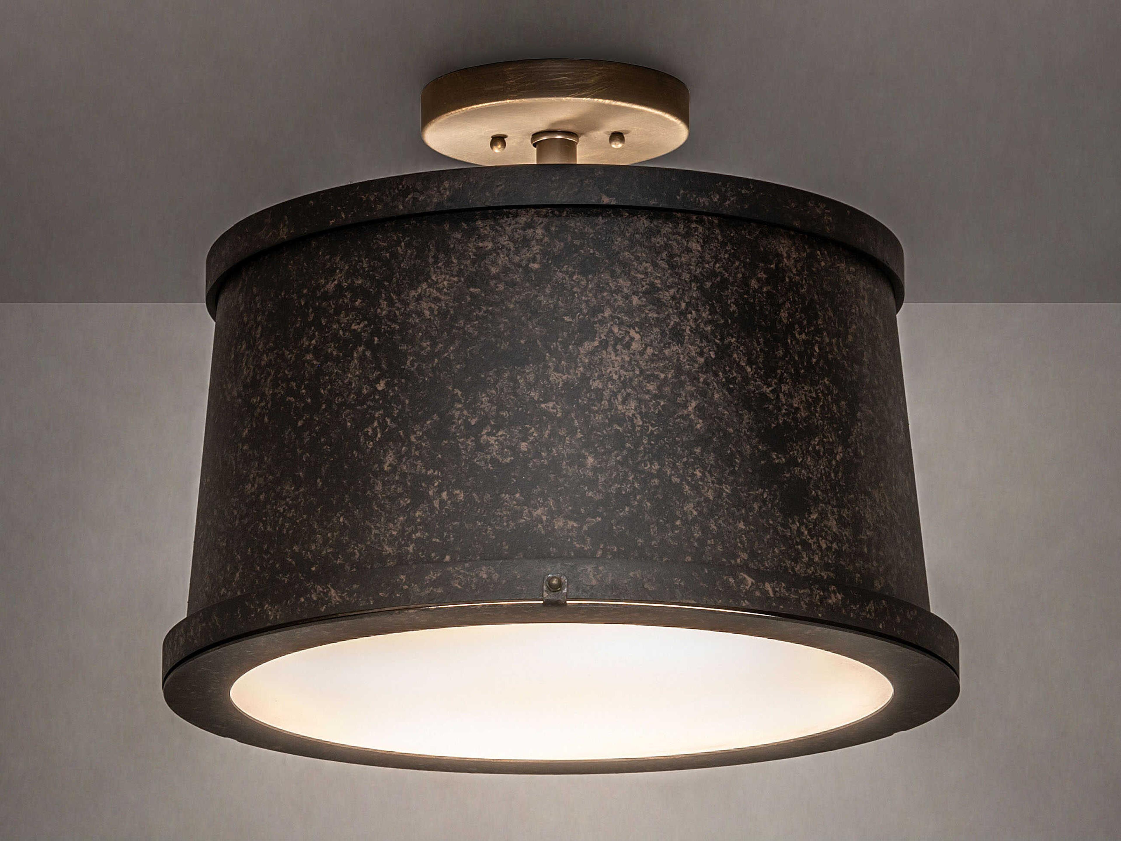 Meyda Cilindro 3-Light Coffee Bean Semi Flush Mount