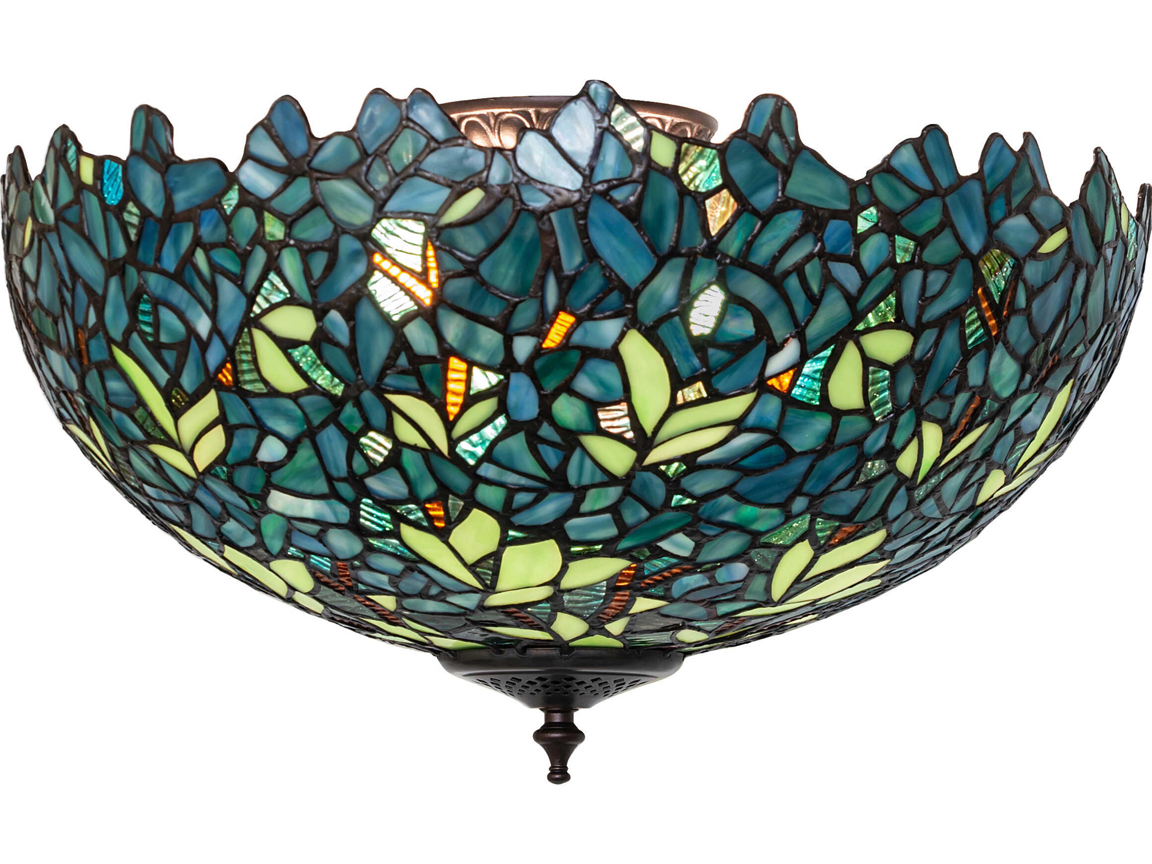 Nightfall Wisteria 3-Light Bronze Traditional Flush Mount