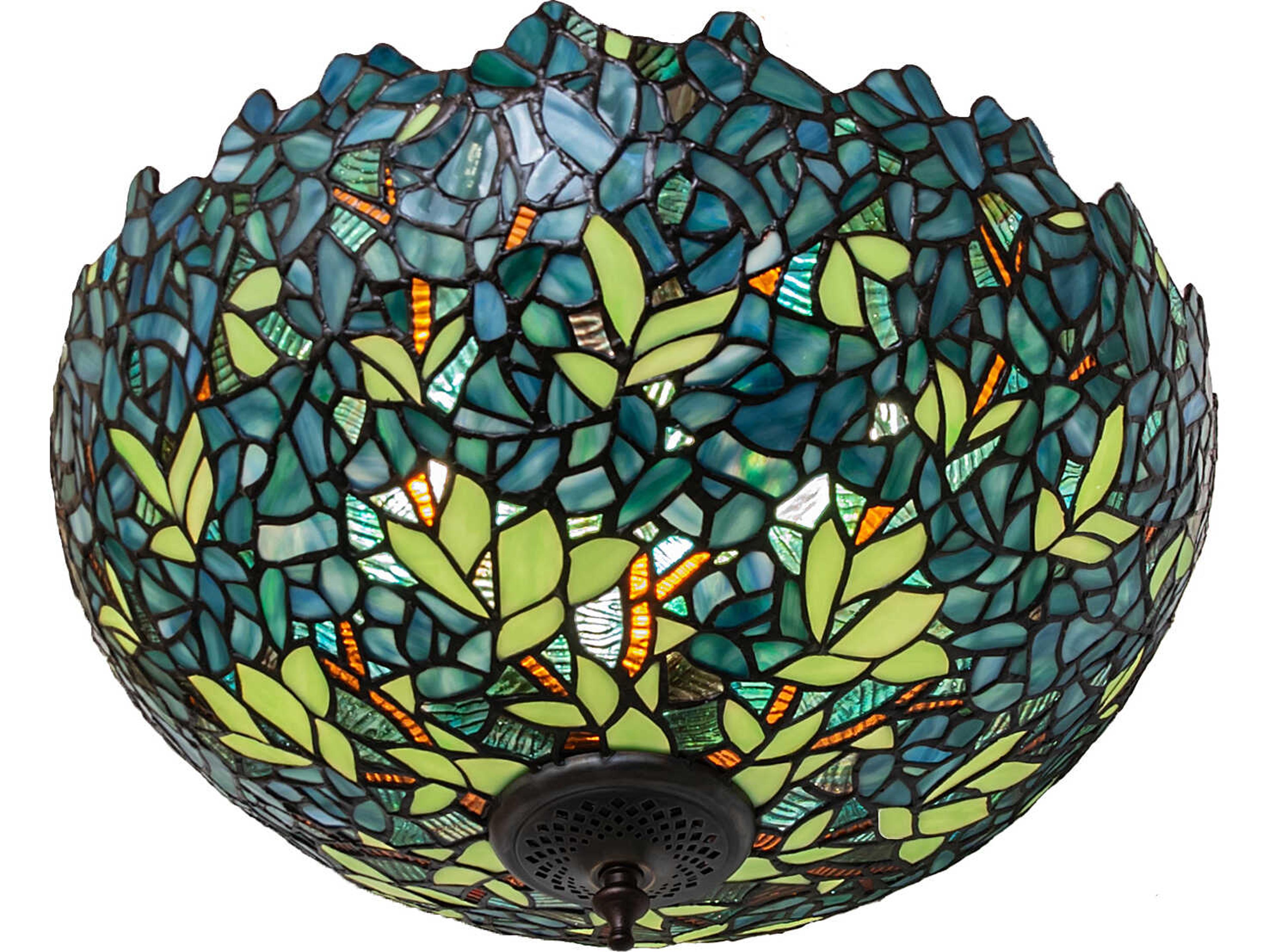 Meyda Nightfall Wisteria 3-Light Bronze Traditional Flush Mount
