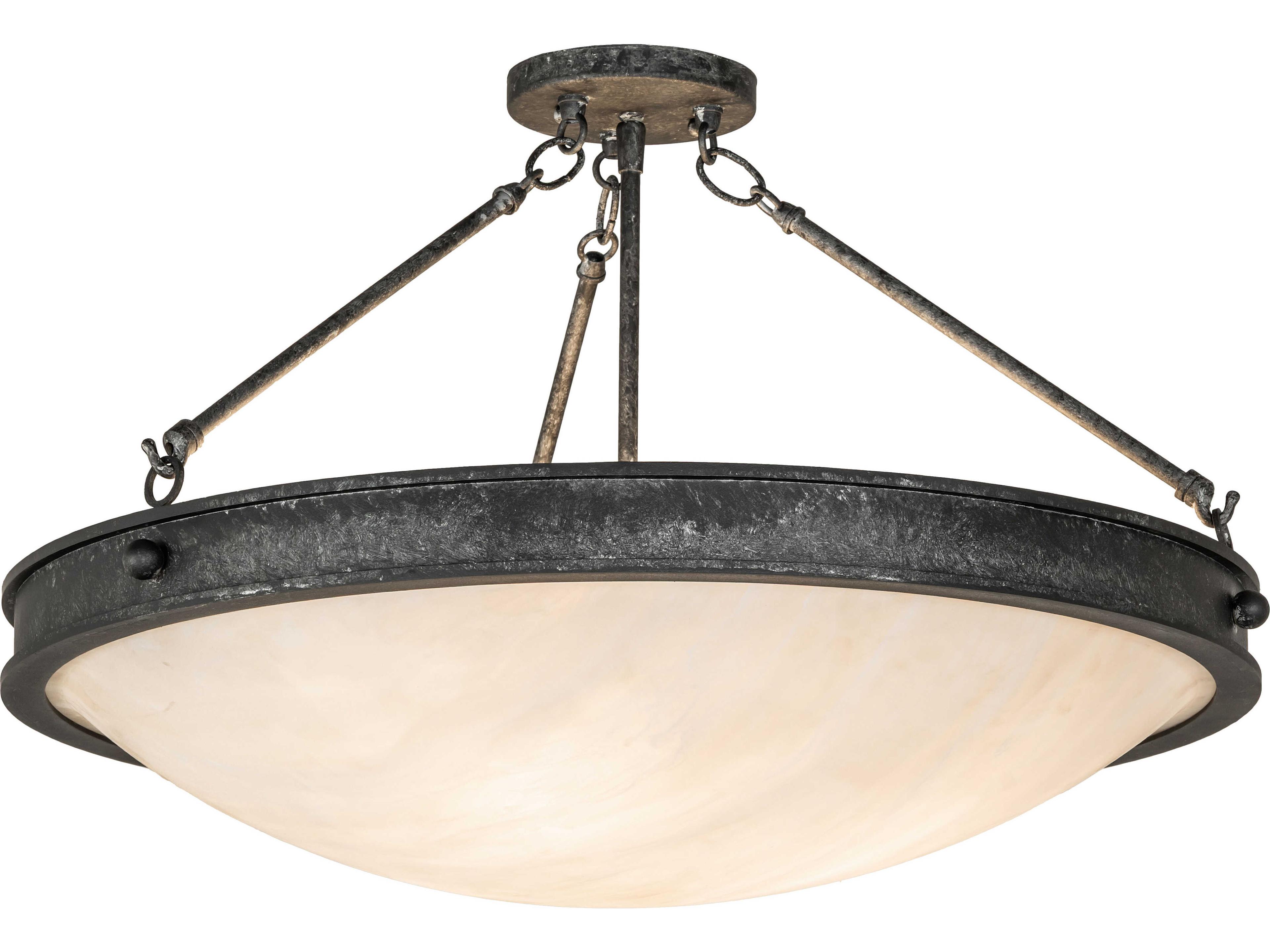 Dionne 3-Light Fleshtone Idalight Gray Semi Flush Mount