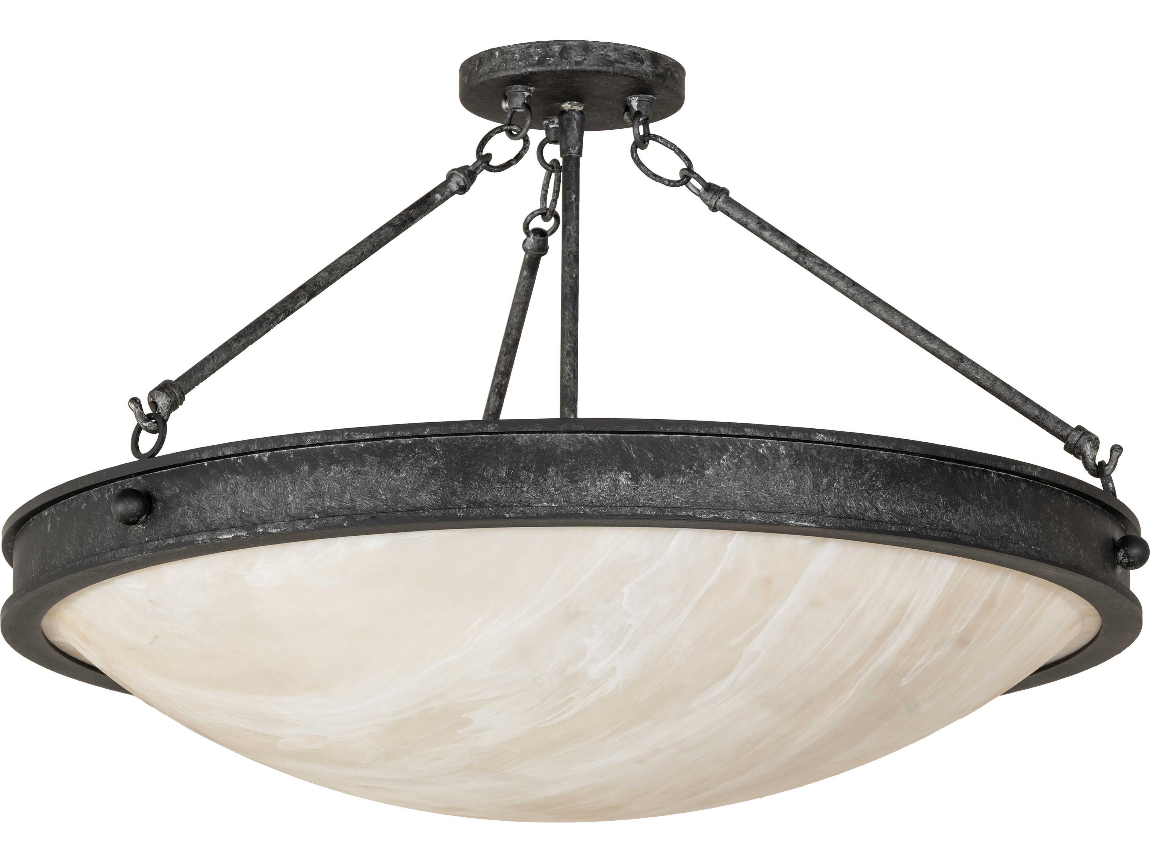 Meyda Dionne 3-Light Fleshtone Idalight Gray Semi Flush Mount