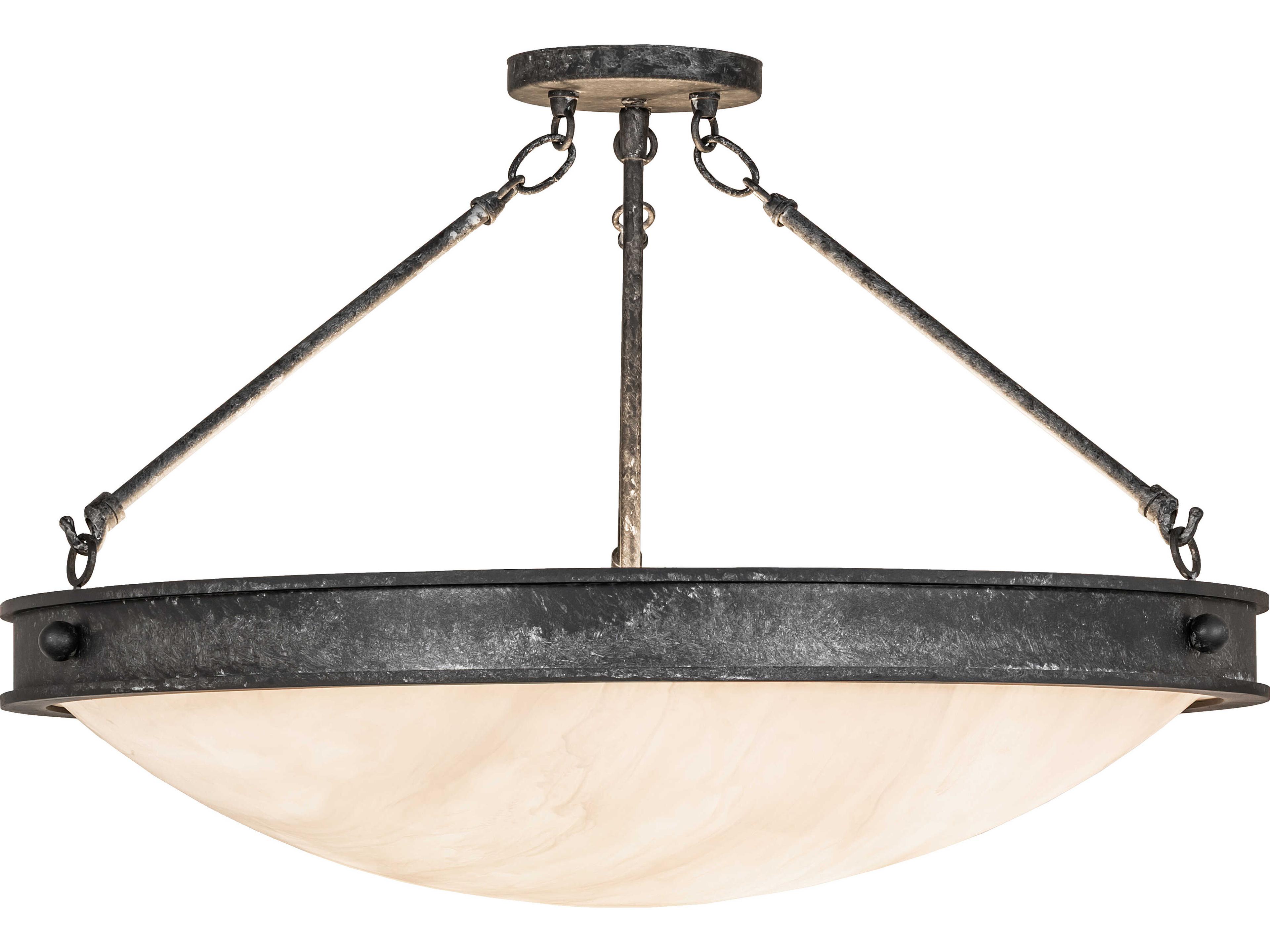 Meyda Dionne 3-Light Fleshtone Idalight Gray Semi Flush Mount