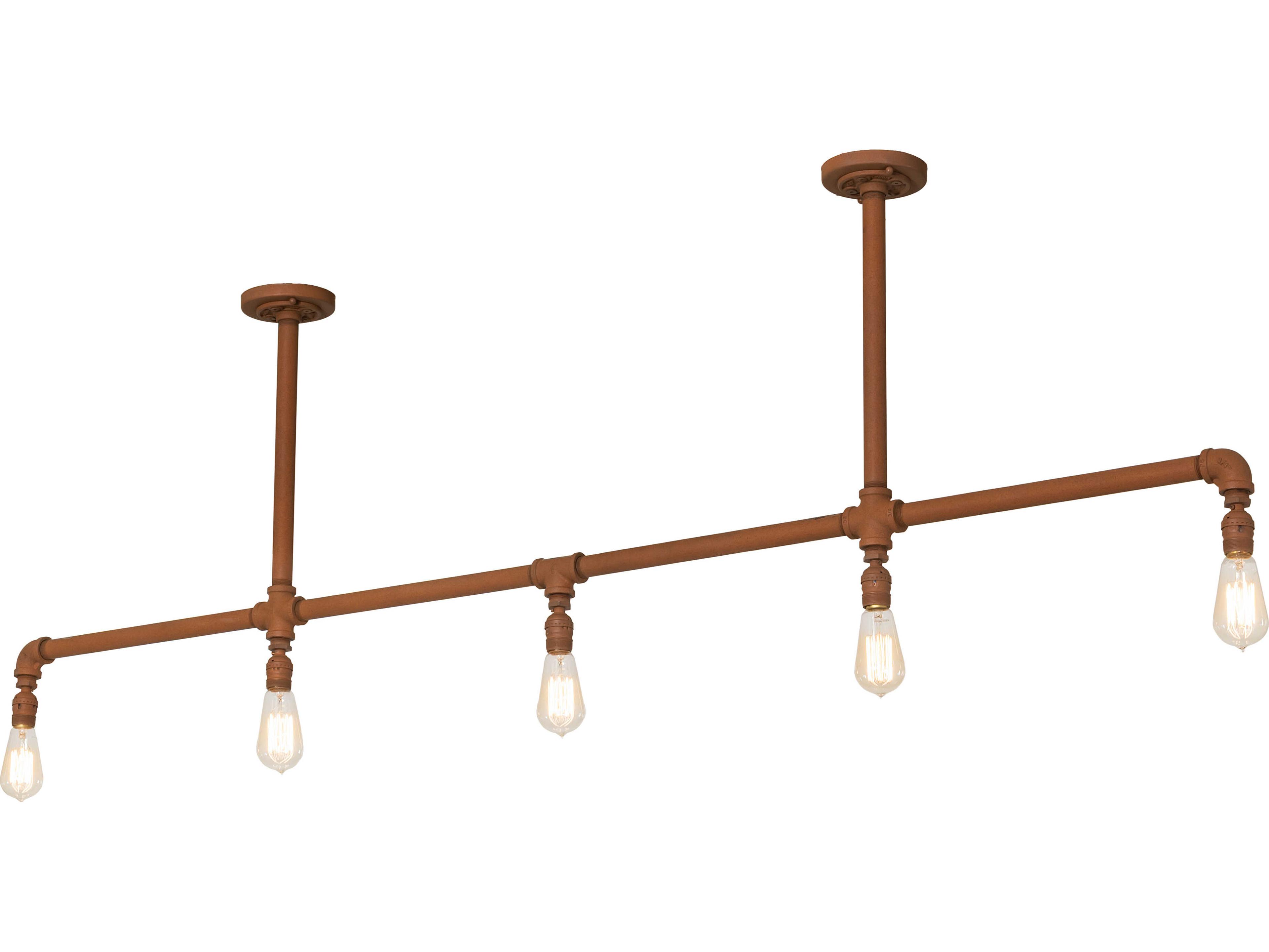 Alva 5-Light Earth Copper Linear Island Pendant
