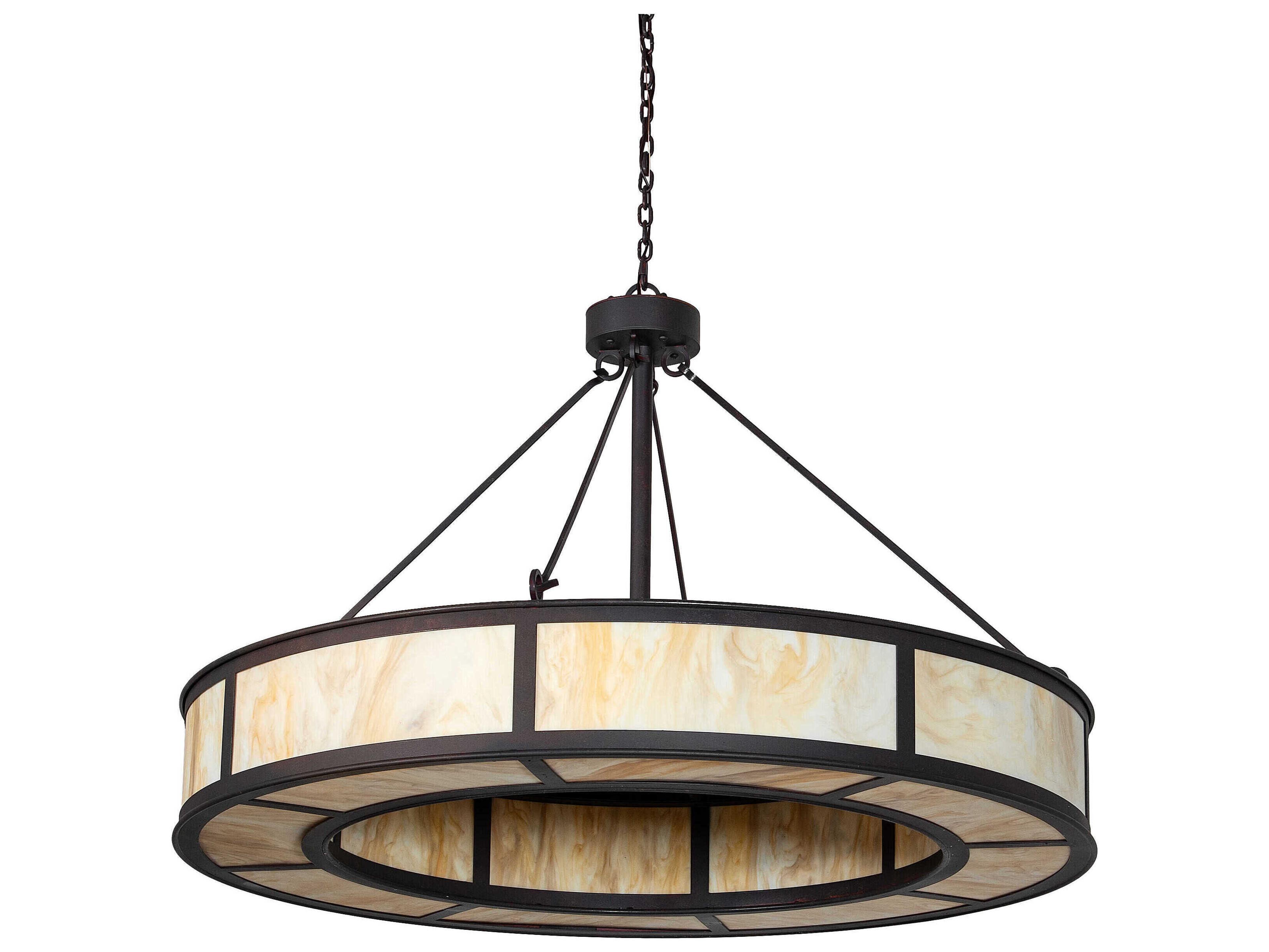 Meyda Tall Pines 8-Light Copper Metallic Black Cherry Outdoor Hanging Light