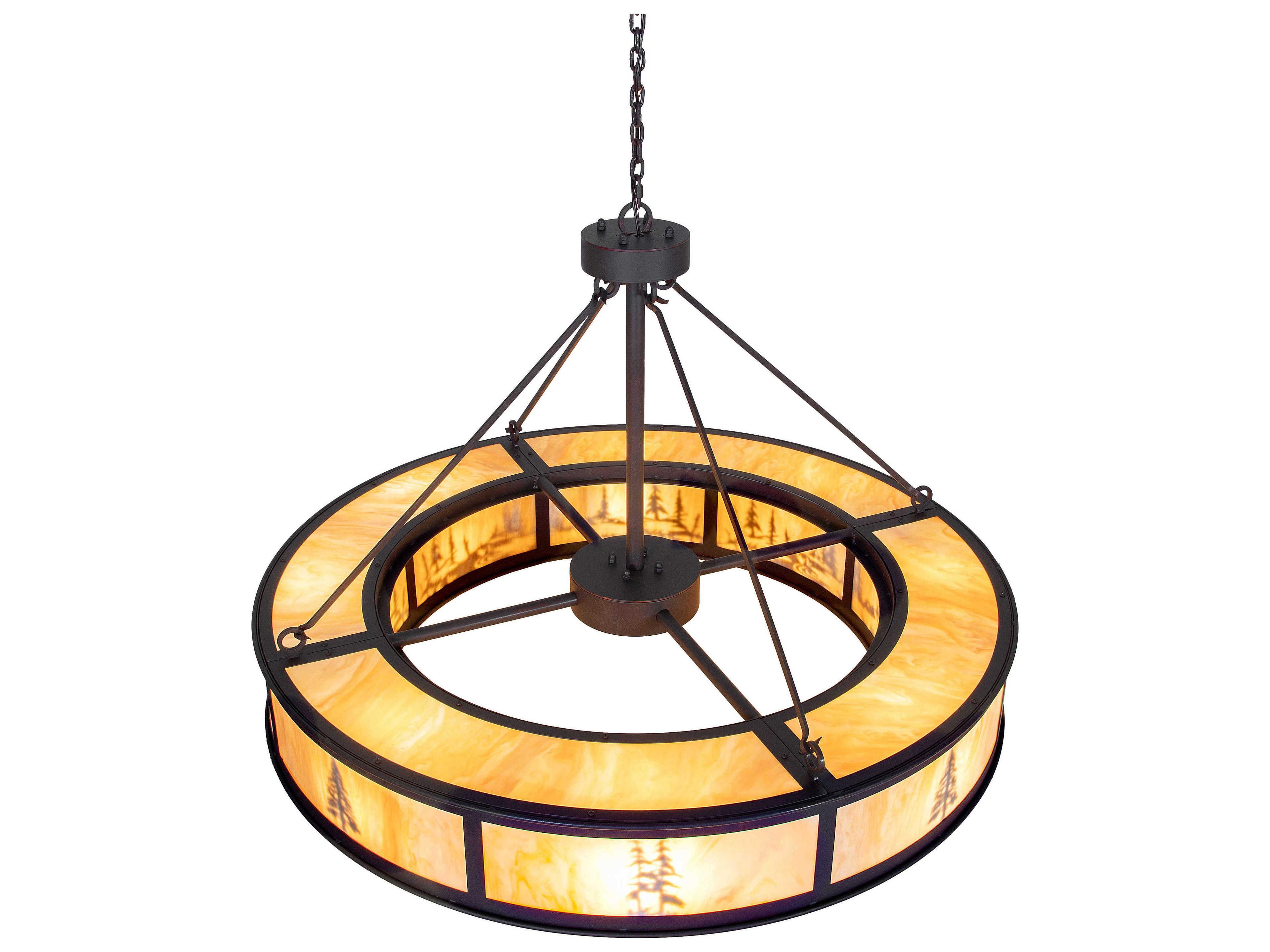 Meyda Tall Pines 8-Light Copper Metallic Black Cherry Outdoor Hanging Light