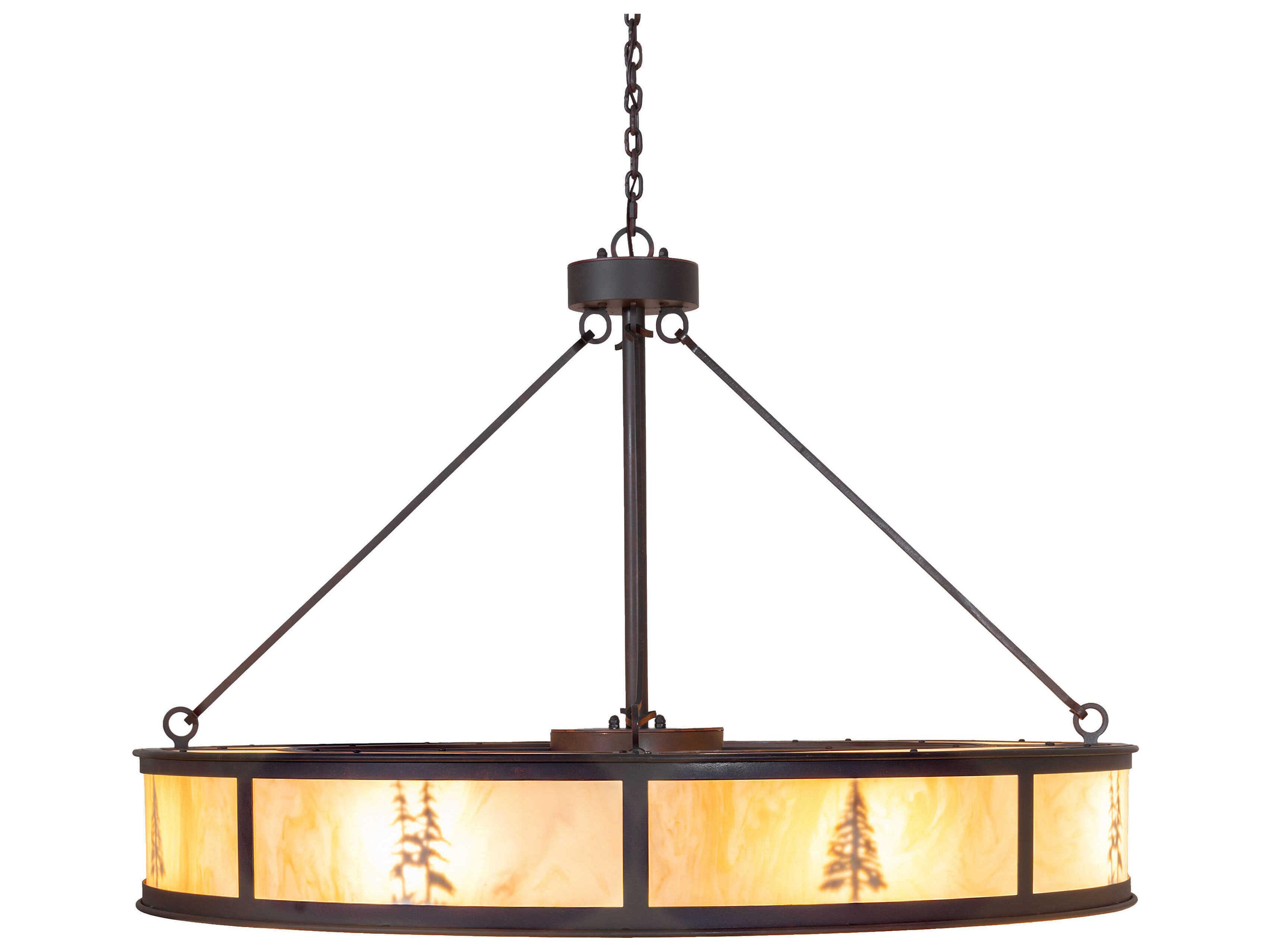Meyda Tall Pines 8-Light Copper Metallic Black Cherry Outdoor Hanging Light