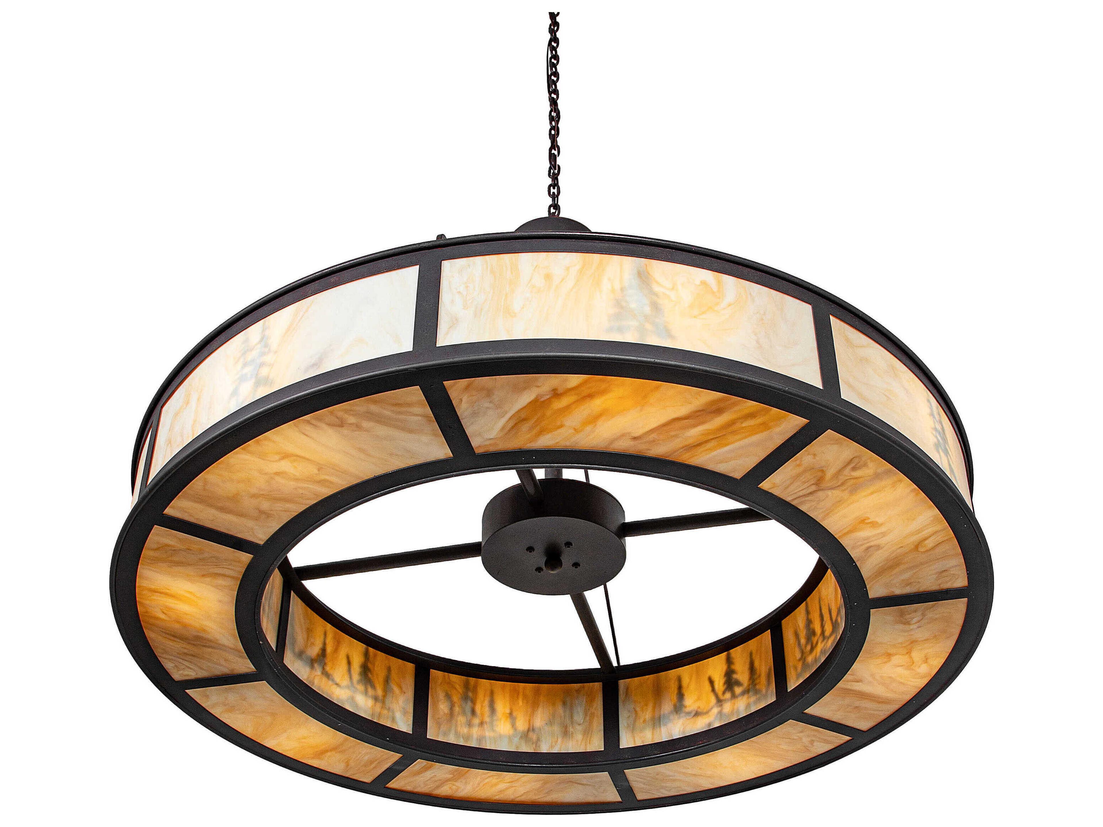 Meyda Tall Pines 8-Light Copper Metallic Black Cherry Outdoor Hanging Light