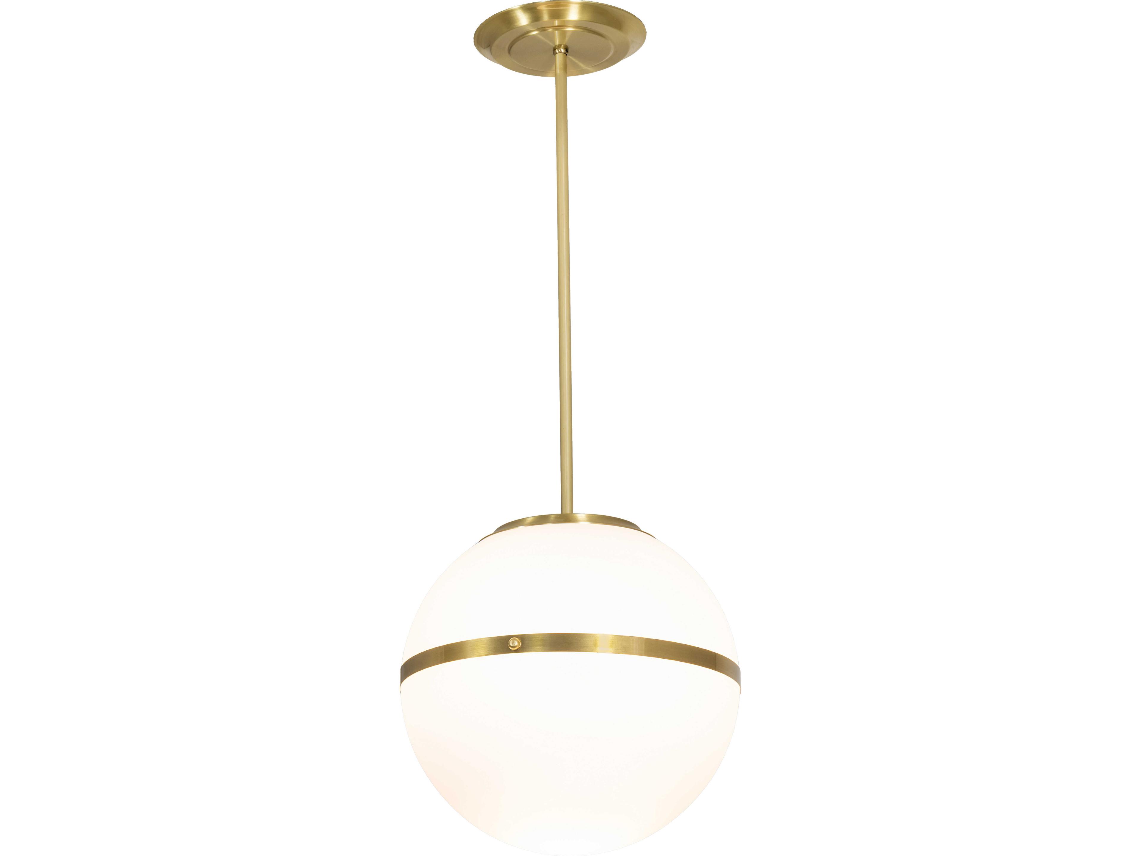 Toccata 3-Light White Glass Brass Pendant