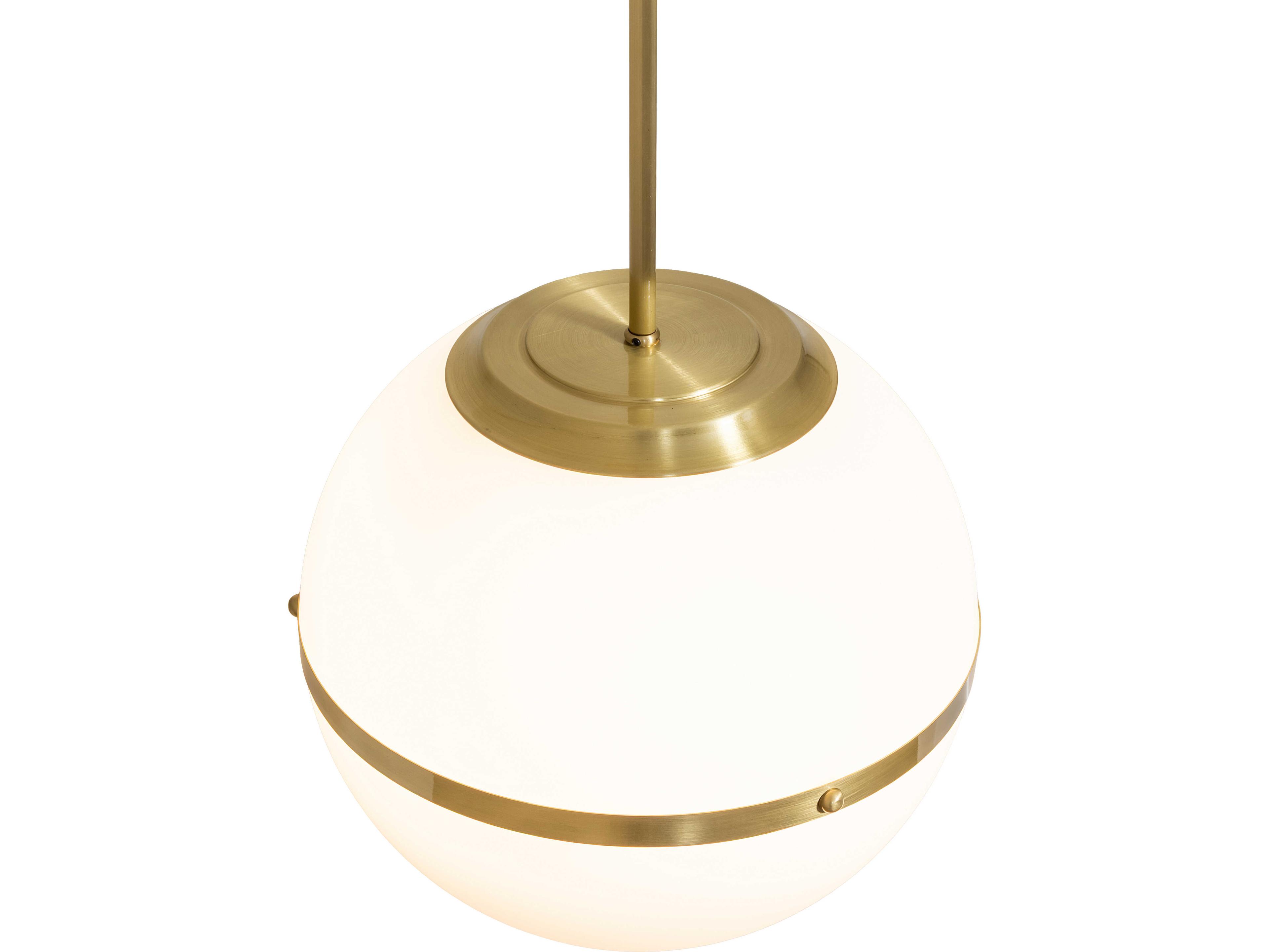 Meyda Toccata 3-Light White Glass Brass Pendant