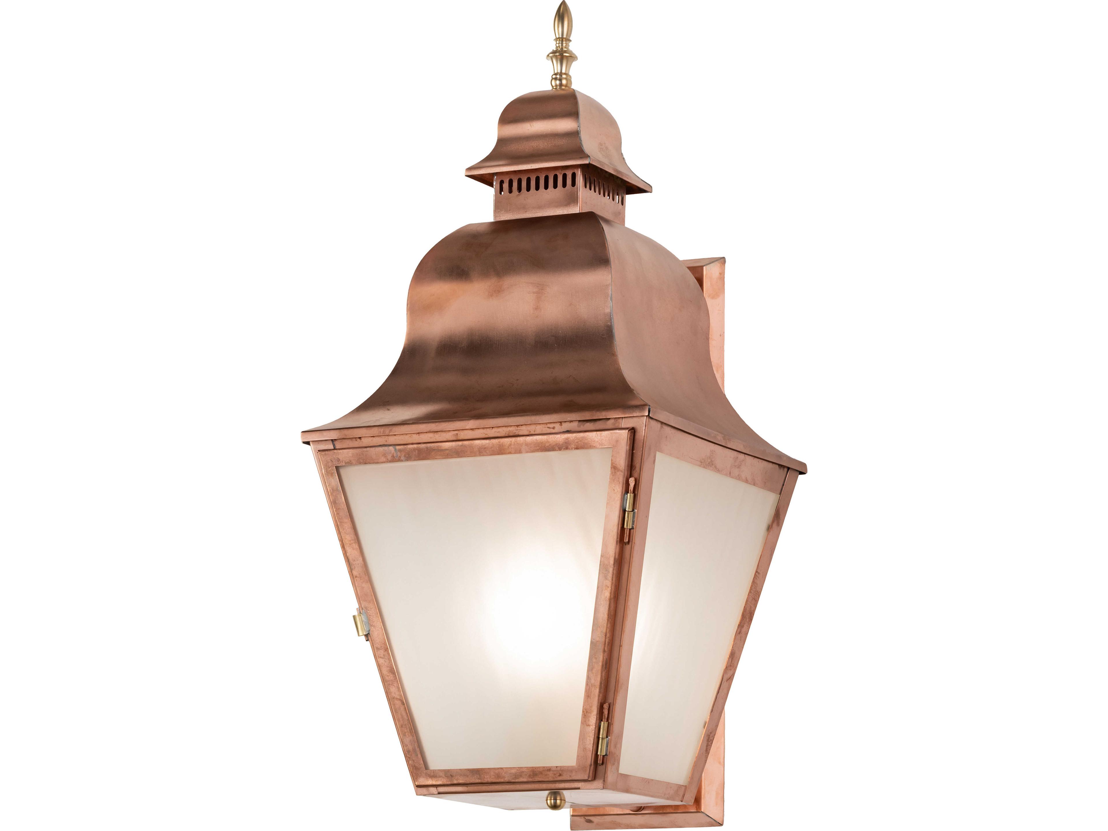 Revere 1-Light Clear Frosted Glass Copper Traditional Wall Sconce