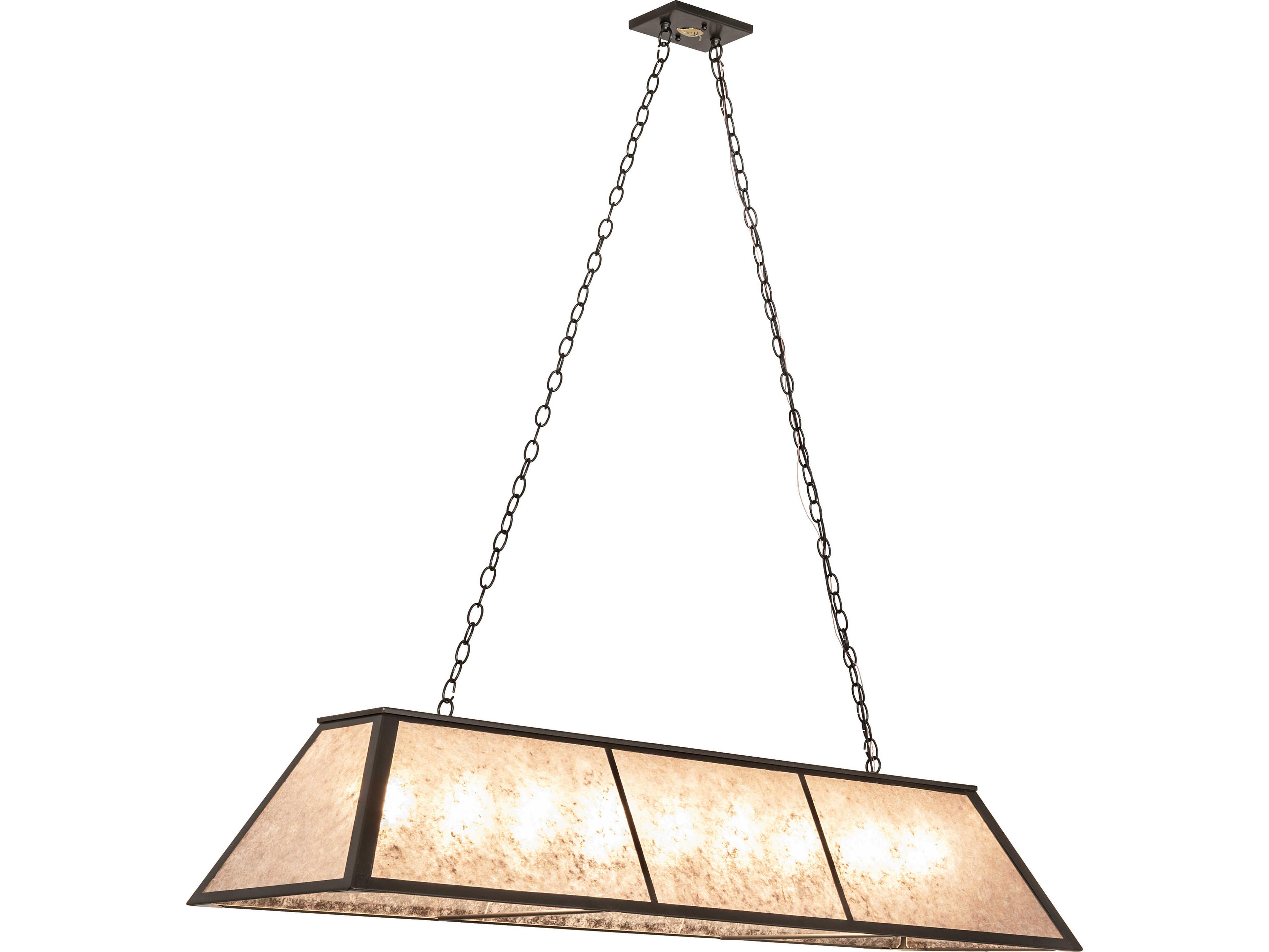 Meyda Tri-panel Tri-Panel 9-Light Silver Mica Bronze Linear Island Pendant