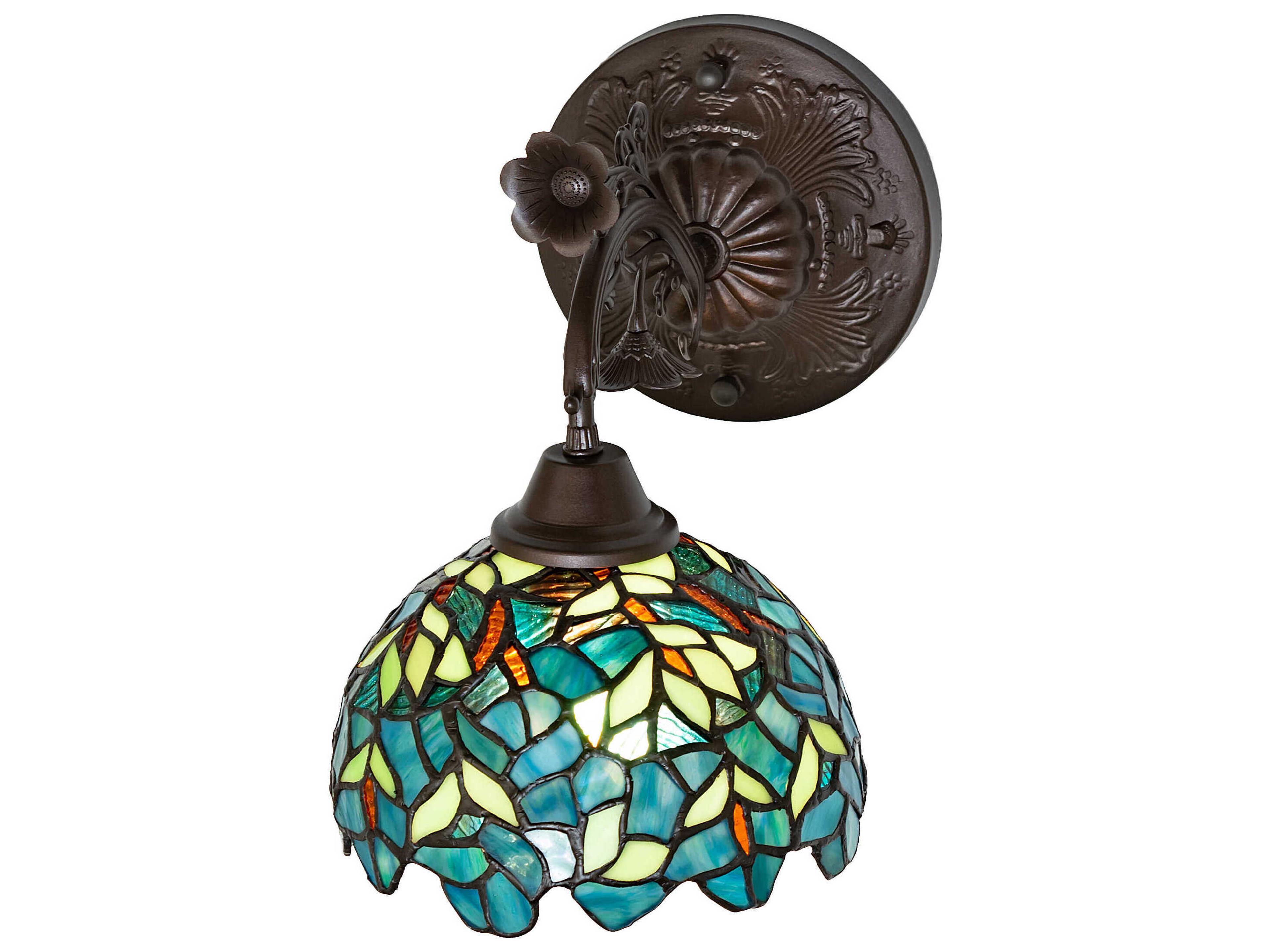 Nightfall Wisteria 1-Light Mahogany Bronze Wall Sconce