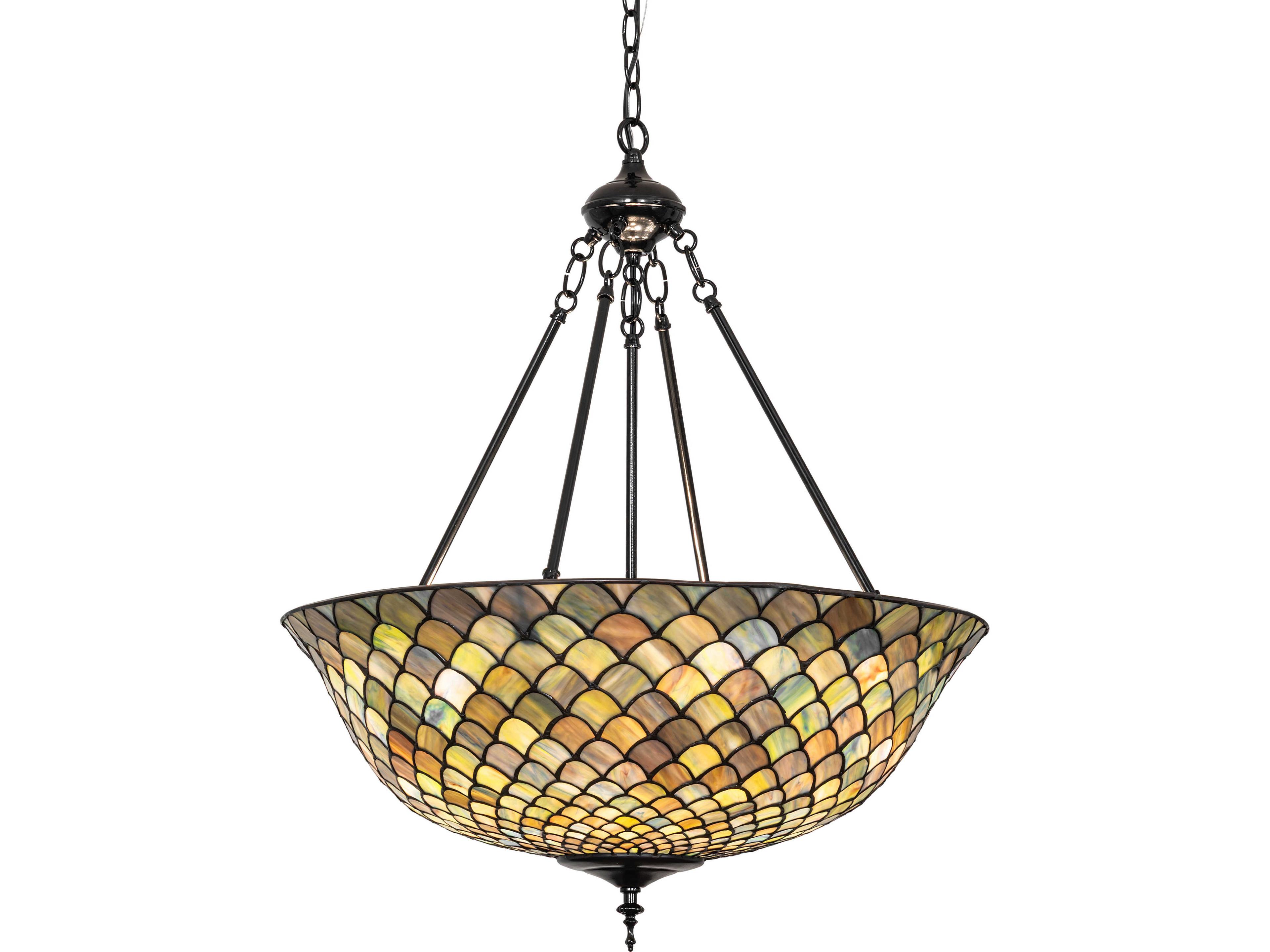 Tiffany Fishscale 3-Light Bronze Pendant