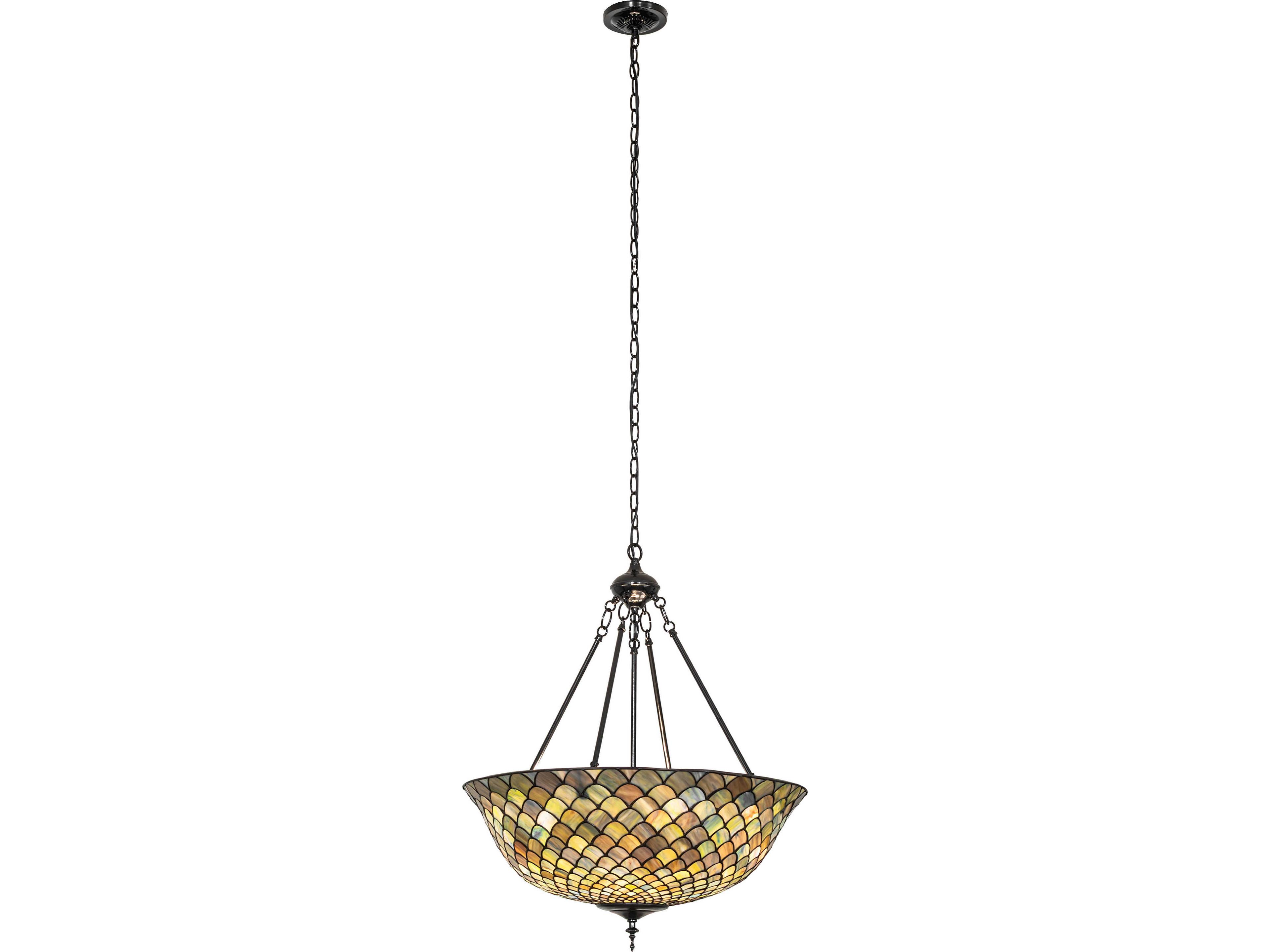Meyda Tiffany Fishscale 3-Light Bronze Pendant