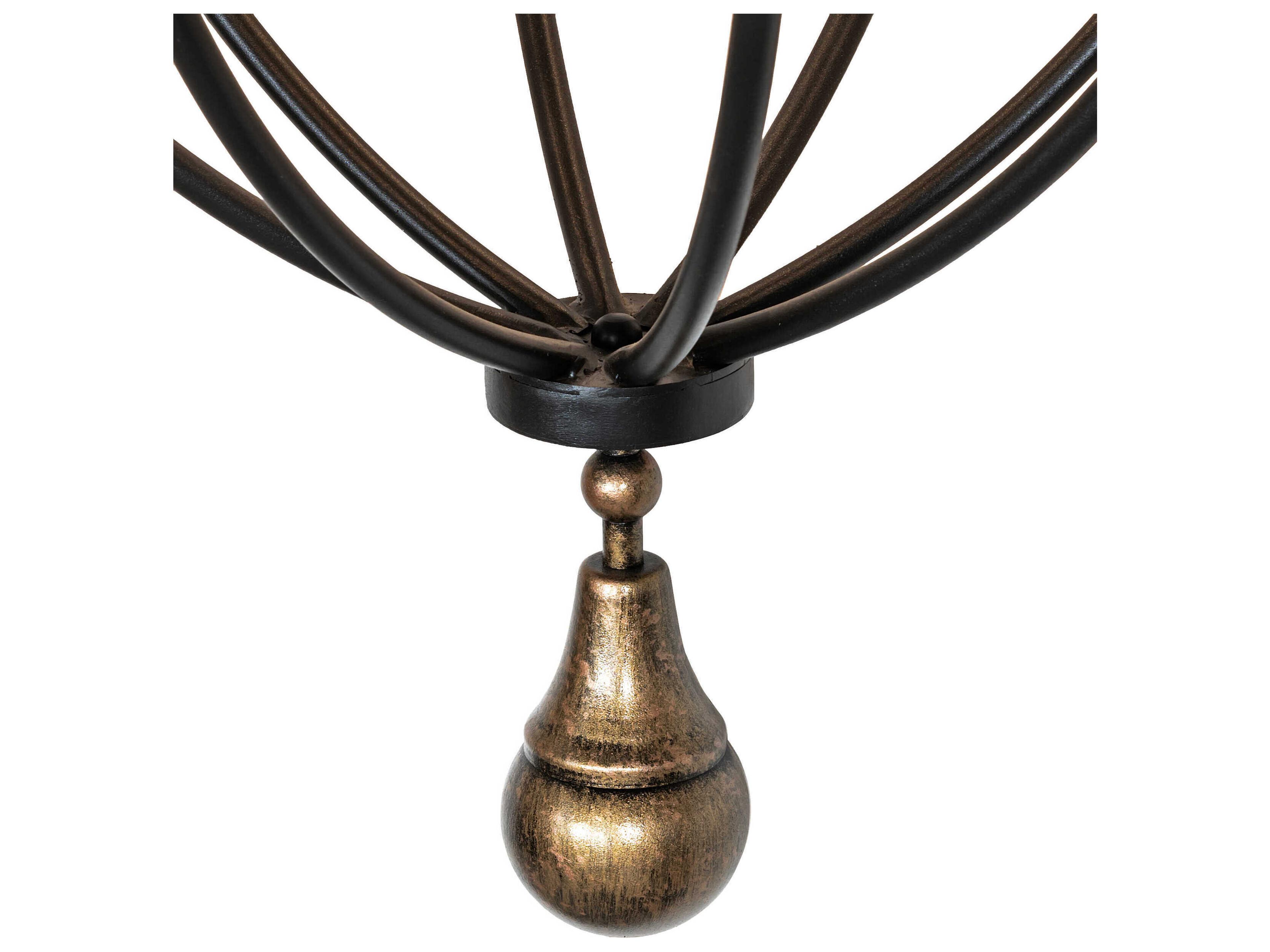 Meyda Georgetown 12-Light Textured Black Brushed Gold Chandelier