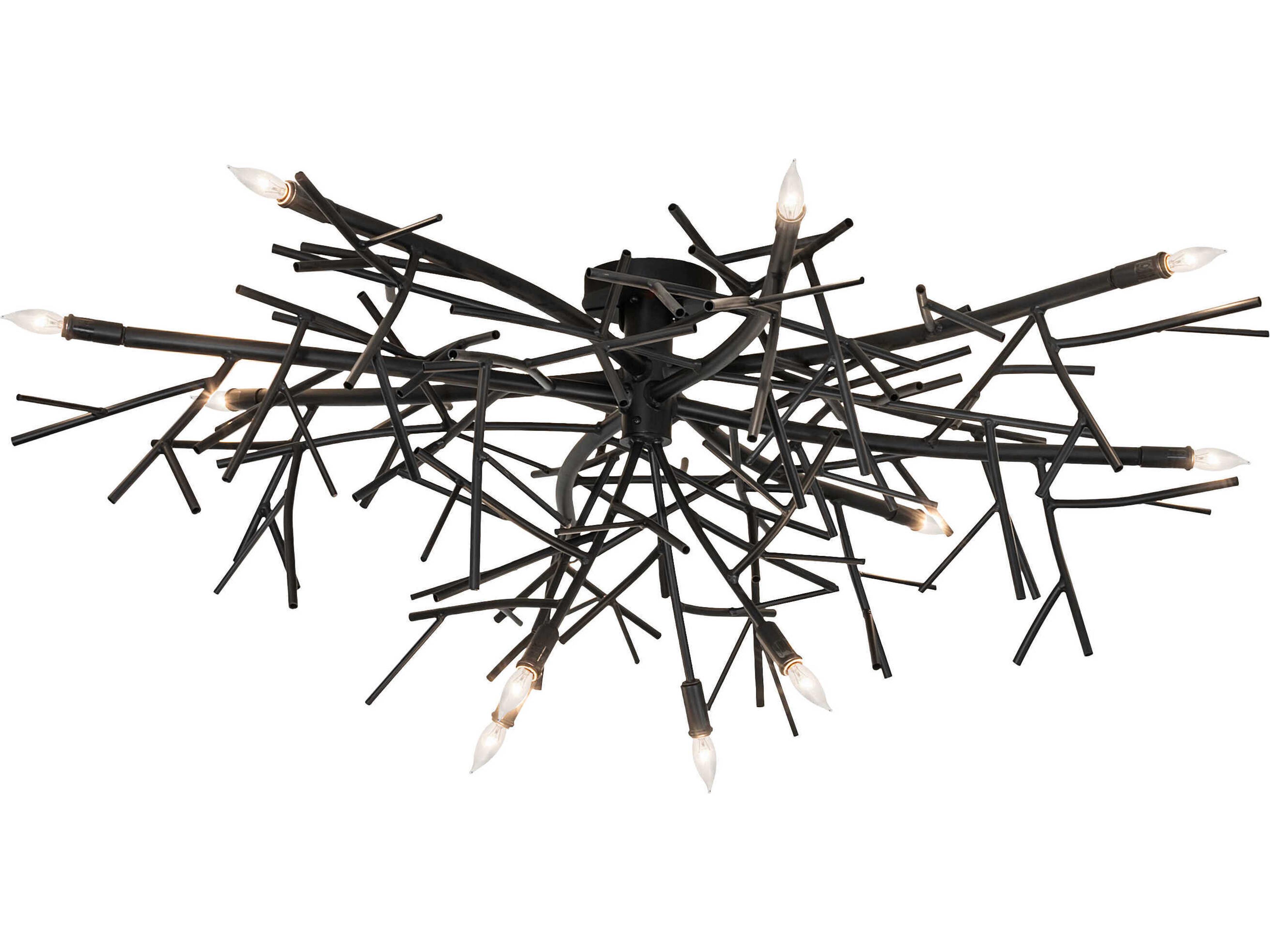 Thicket 12-Light Blackwash Flush Mount