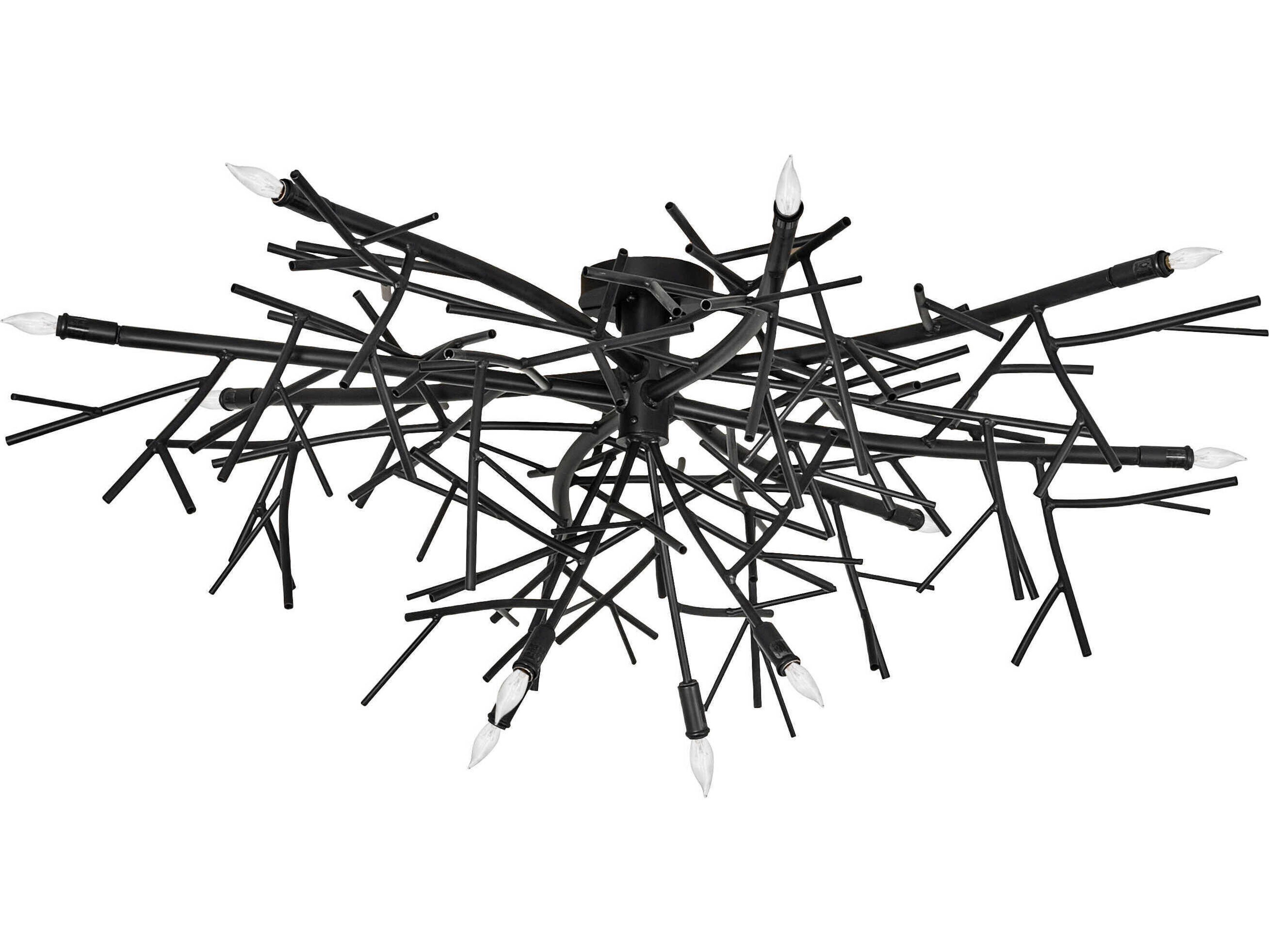 Meyda Thicket 12-Light Blackwash Flush Mount