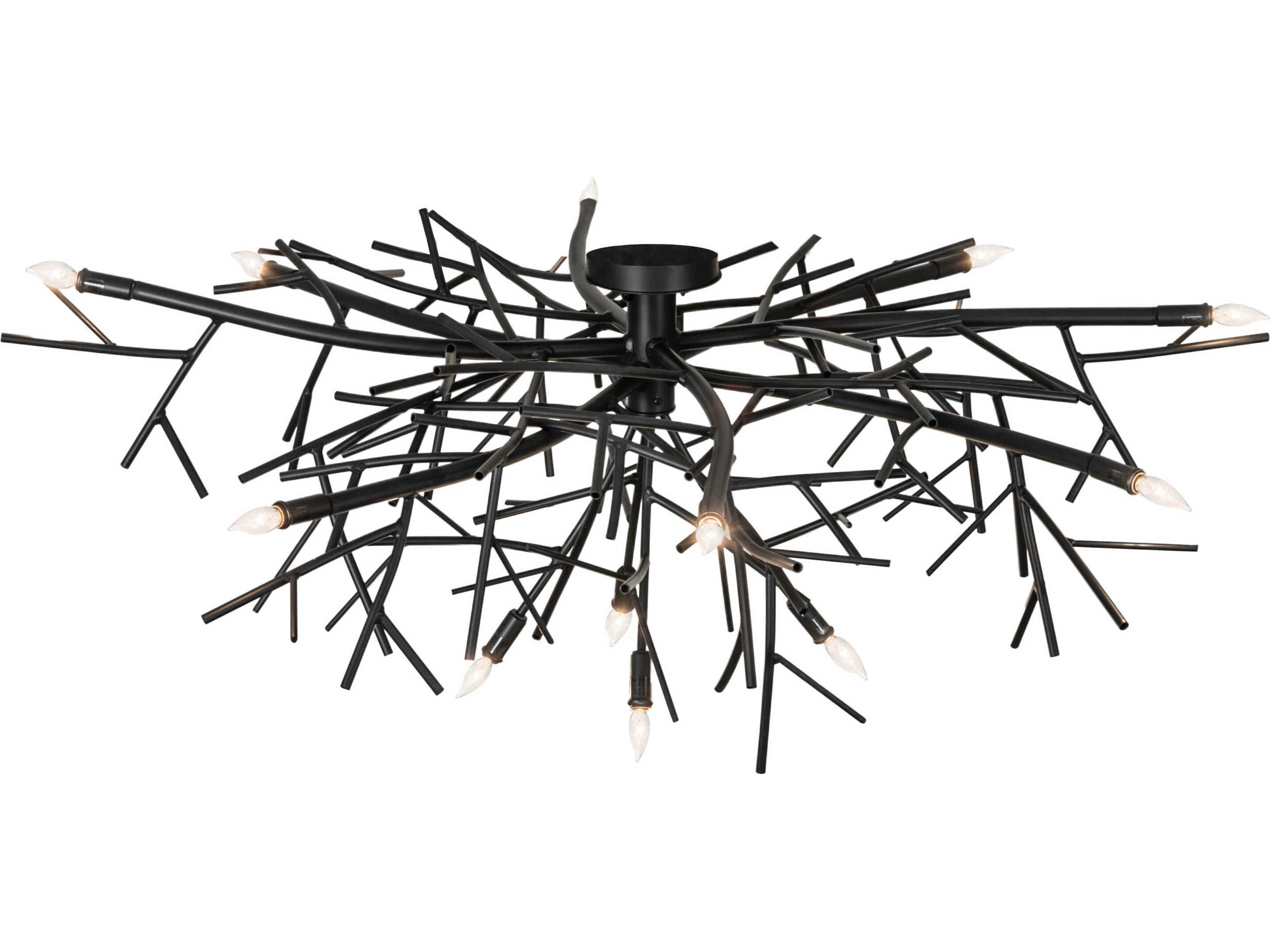 Meyda Thicket 12-Light Blackwash Flush Mount