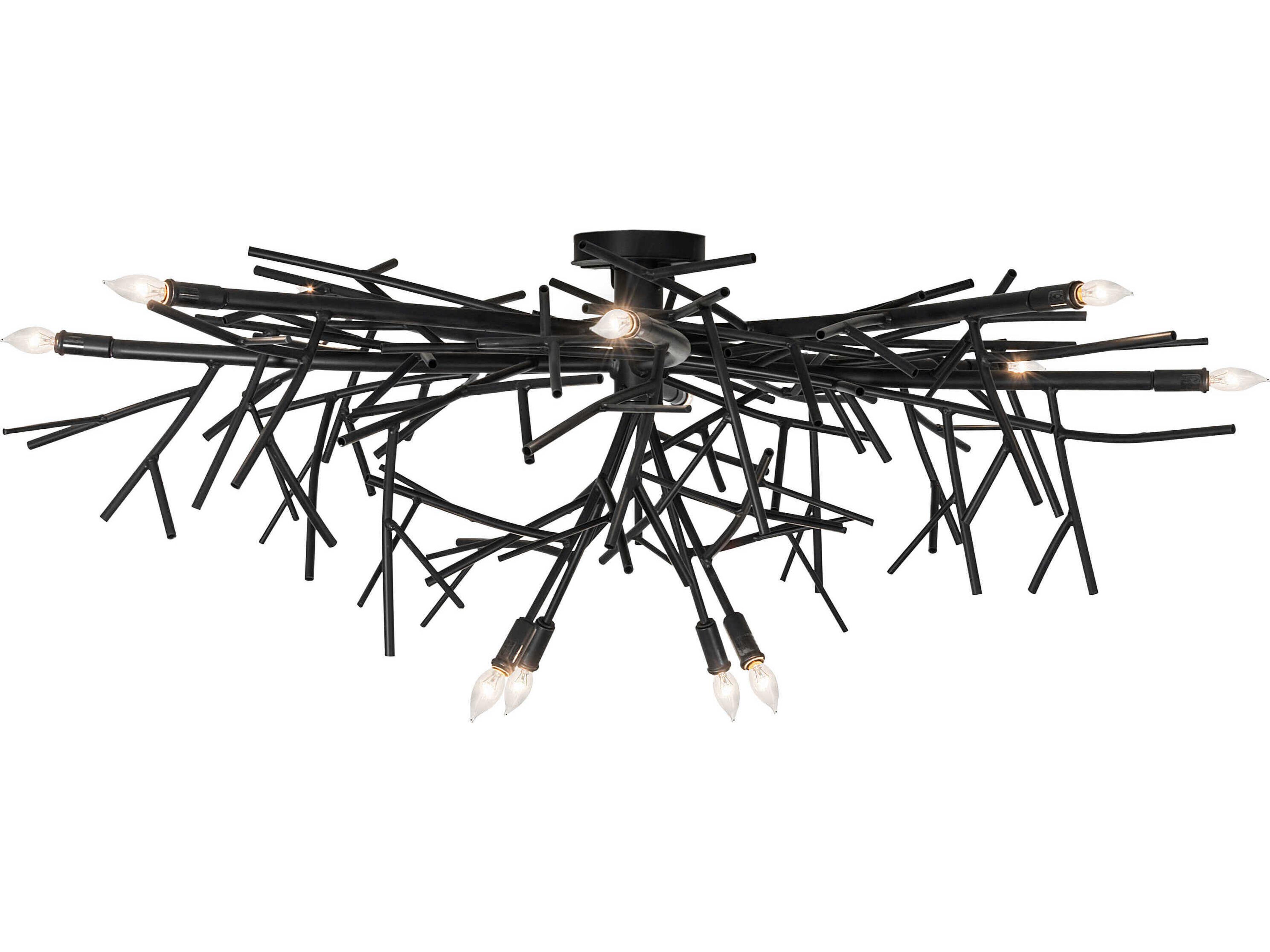 Meyda Thicket 12-Light Blackwash Flush Mount