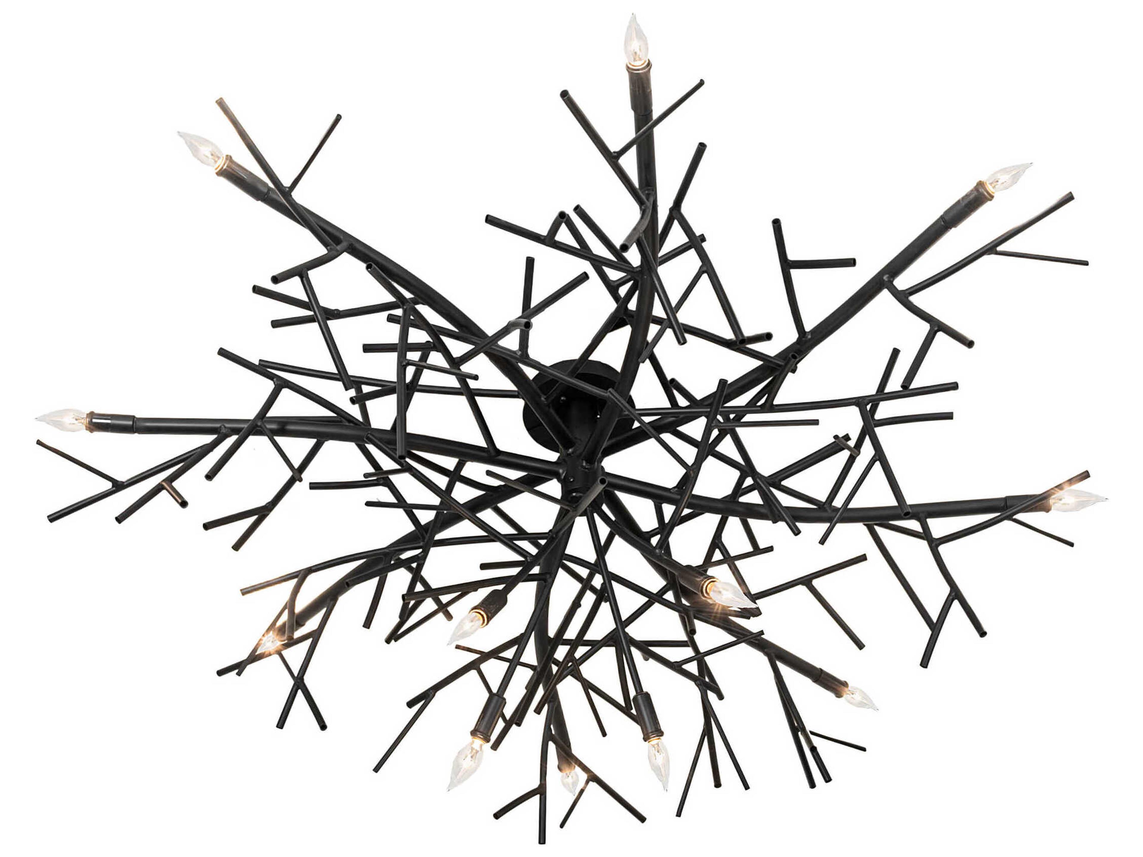 Meyda Thicket 12-Light Blackwash Flush Mount