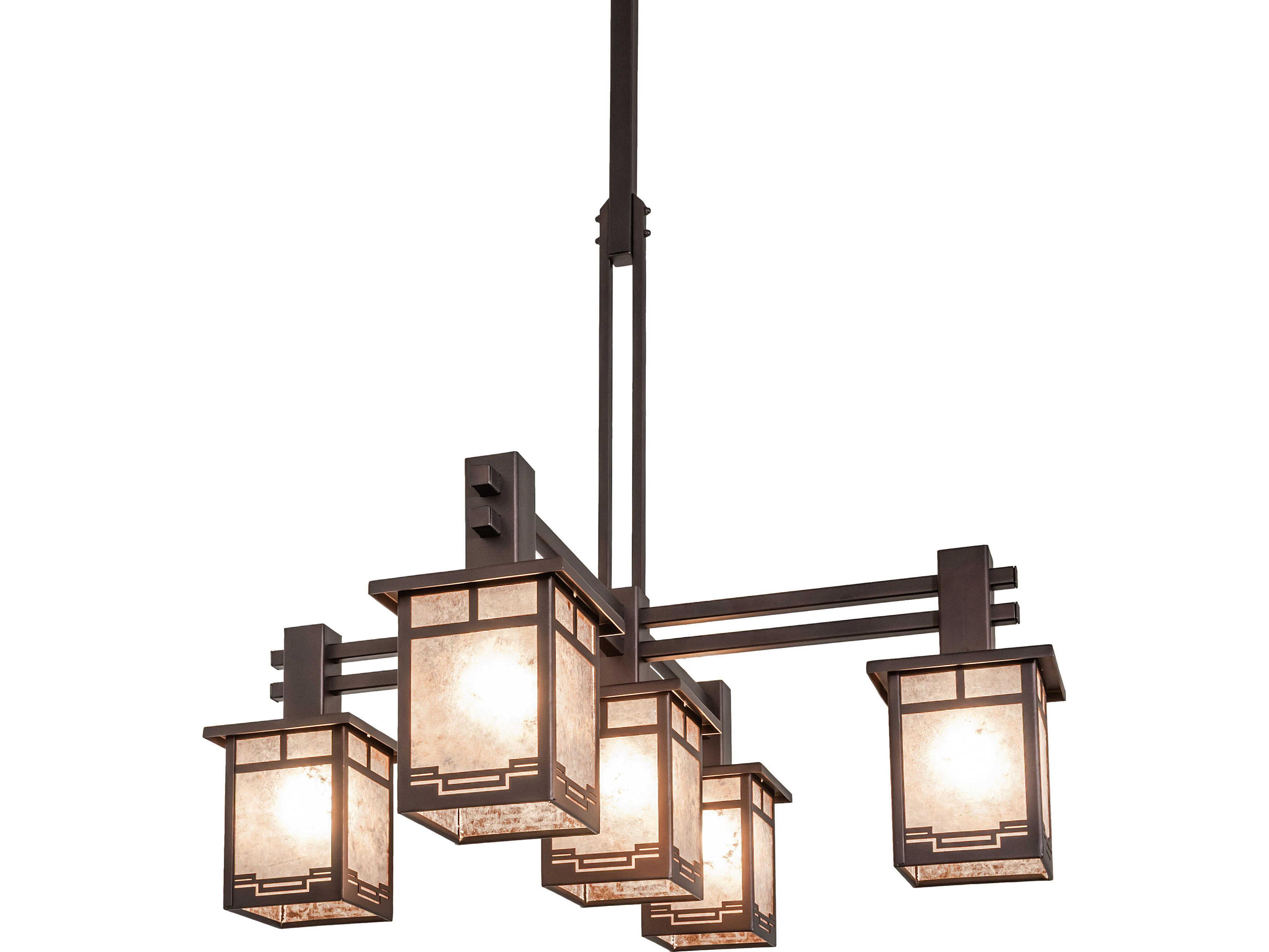 Roylance 5-Light Silver Mica Bronze Geometric Chandelier