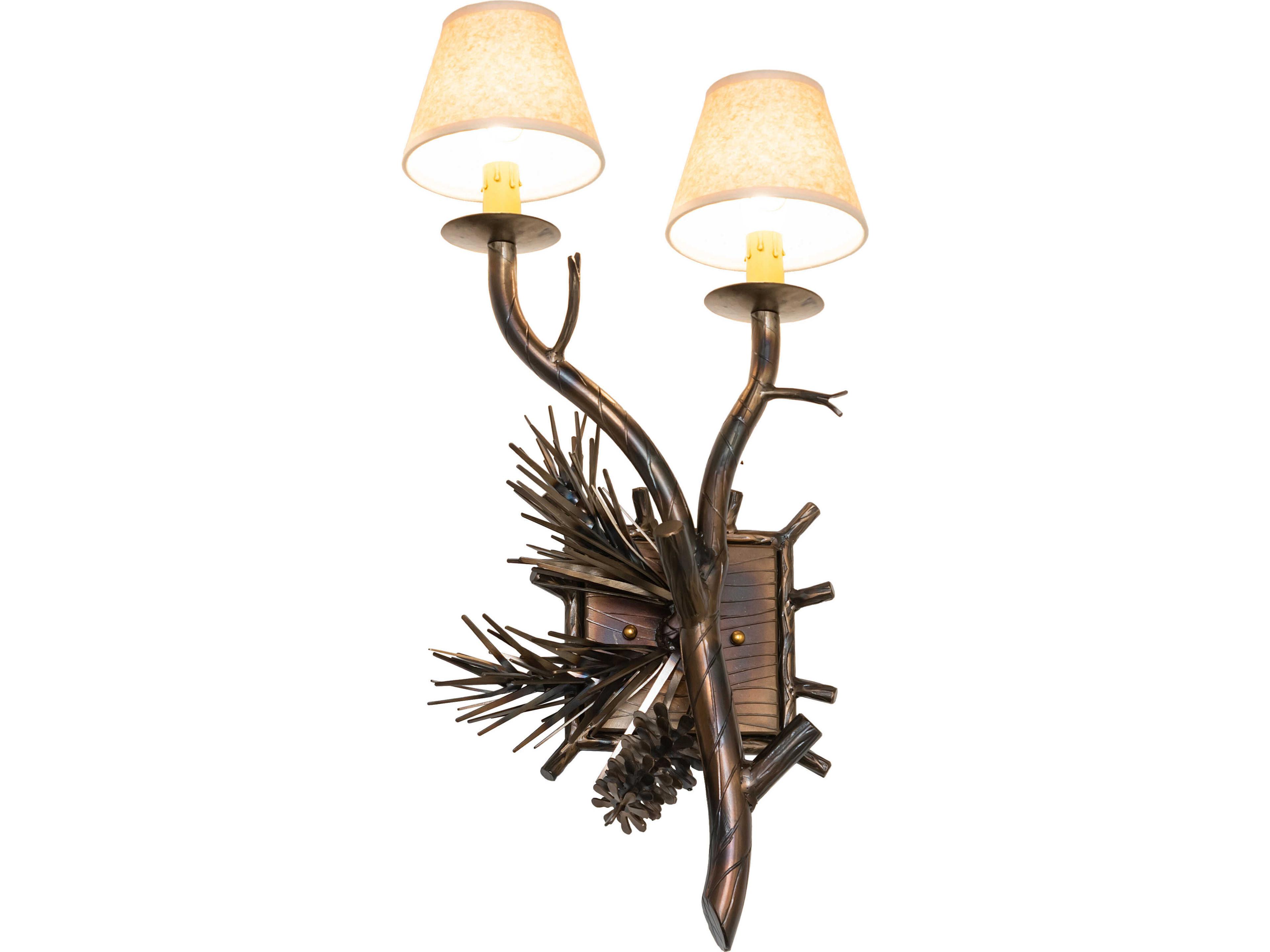 Pinewood 2-Light Taos Parchment Copper Traditional Wall Sconce