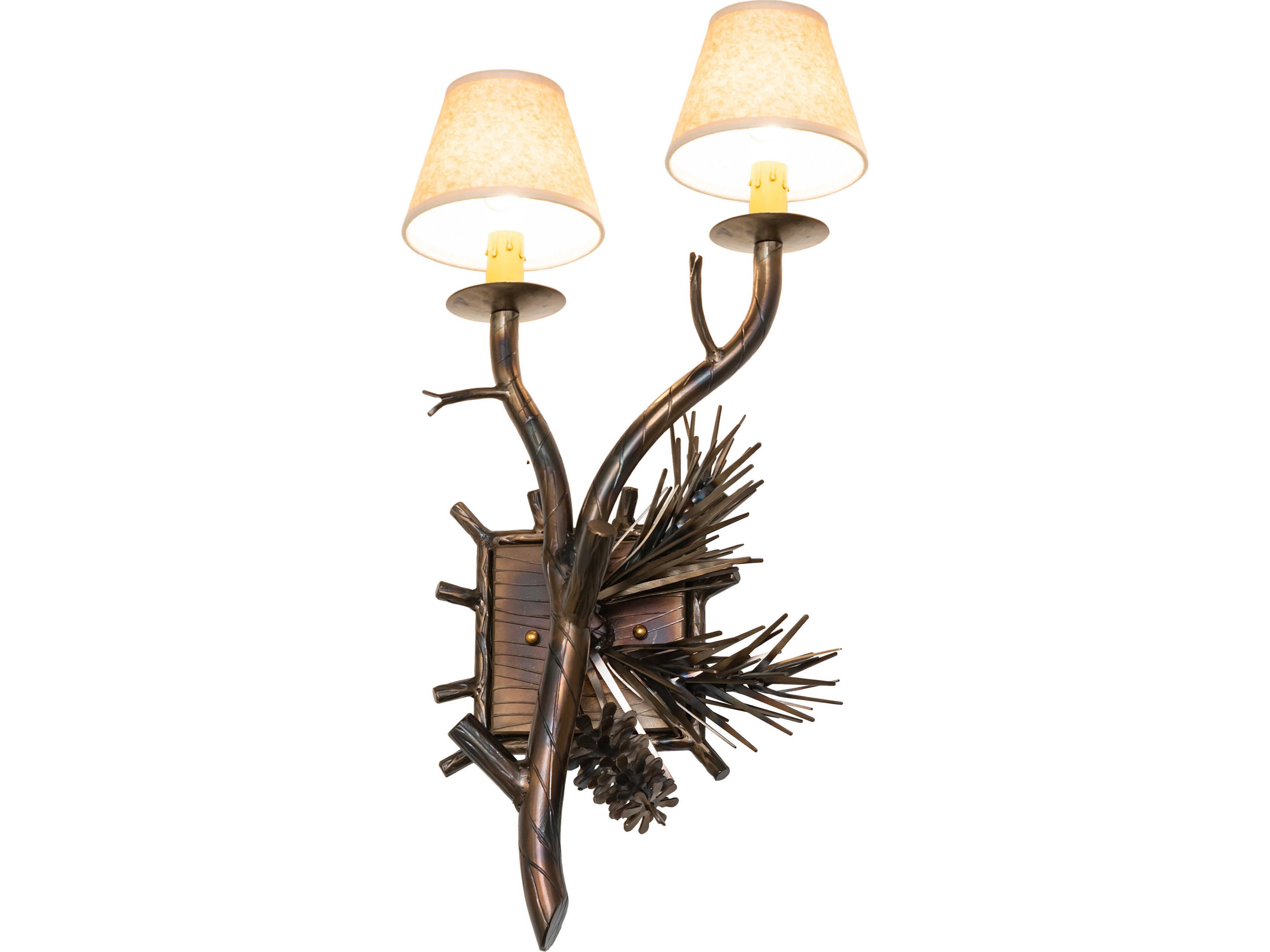 Pinewood 2-Light Taos Parchment Copper Traditional Wall Sconce