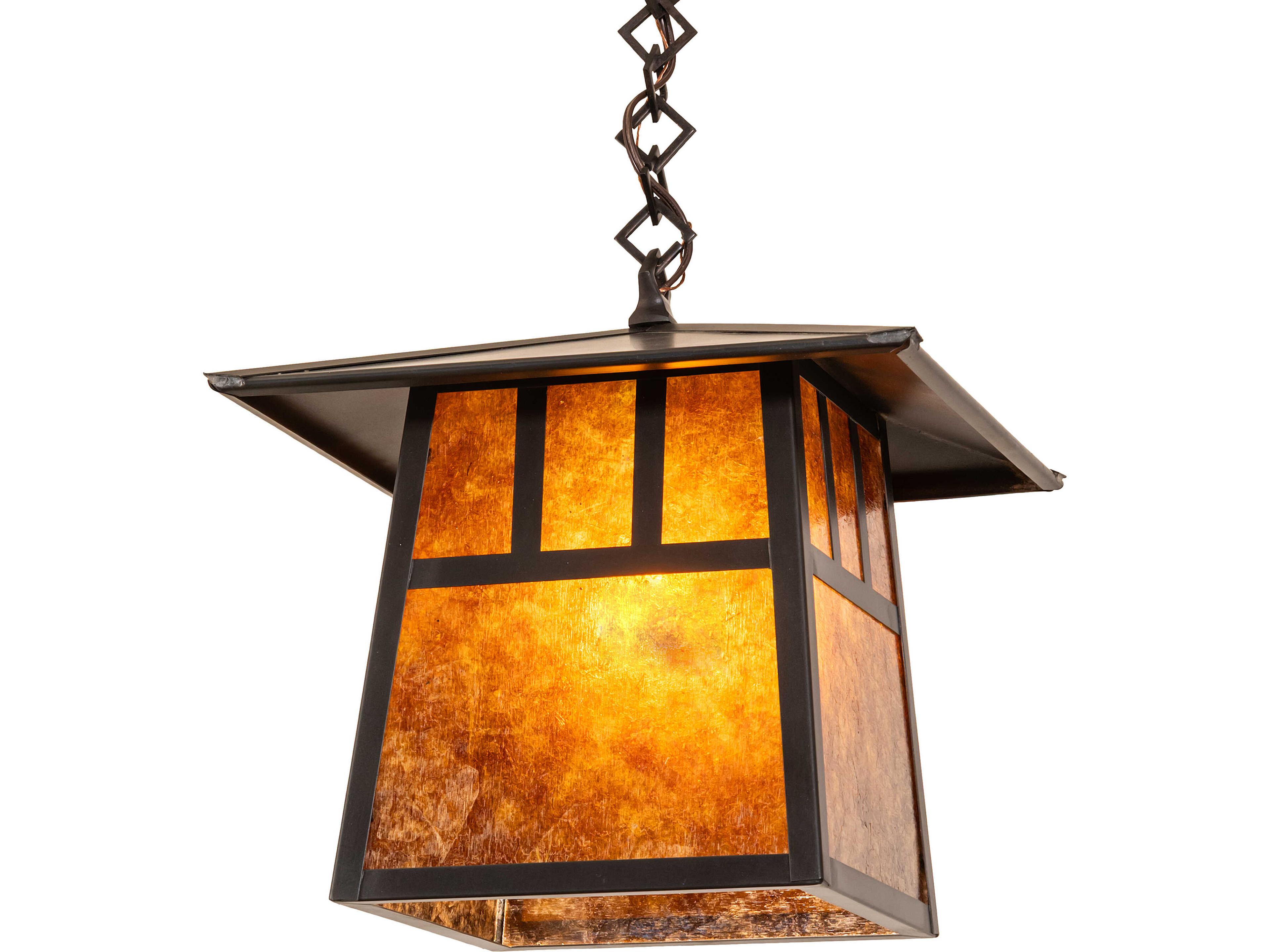 Stillwater 1-Light Amber Mica Brown Traditional Mini Pendant