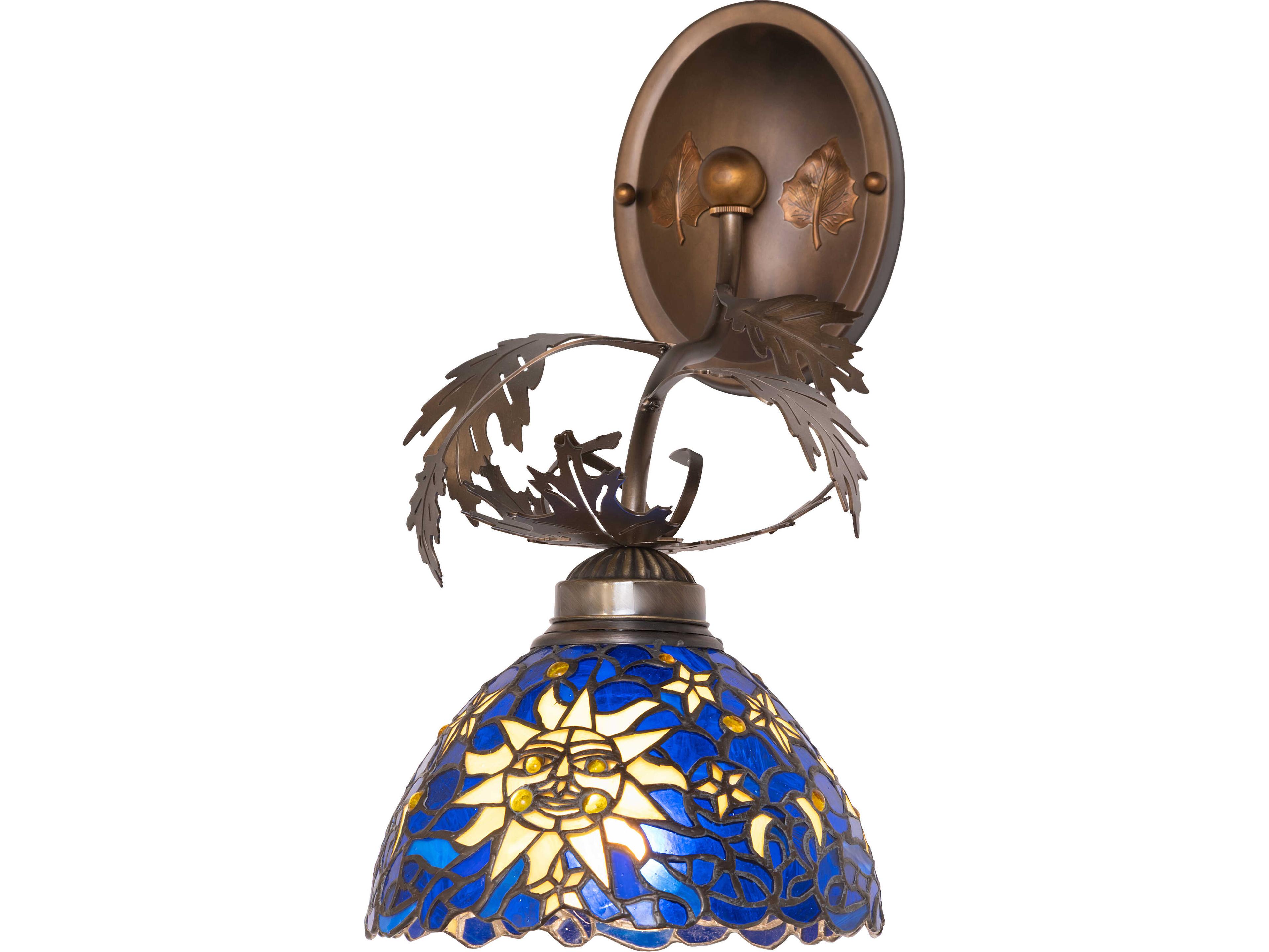 Sun, Moon and Stars 1-Light Bronze Traditional Wall Sconce