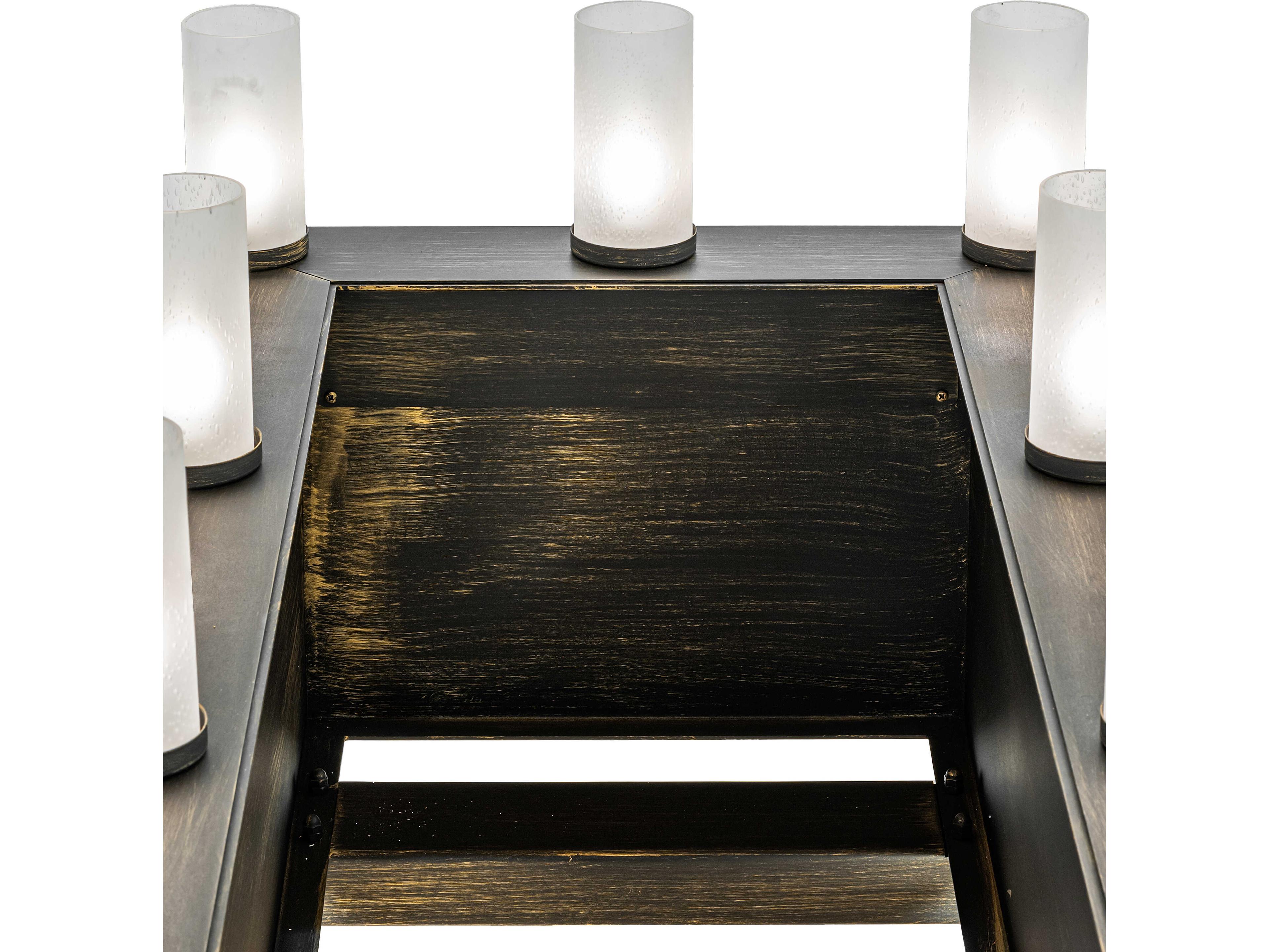 Meyda Quadrato 16-Light Clear Seeded Glass Frosted Out Bronze Traditional Chandelier