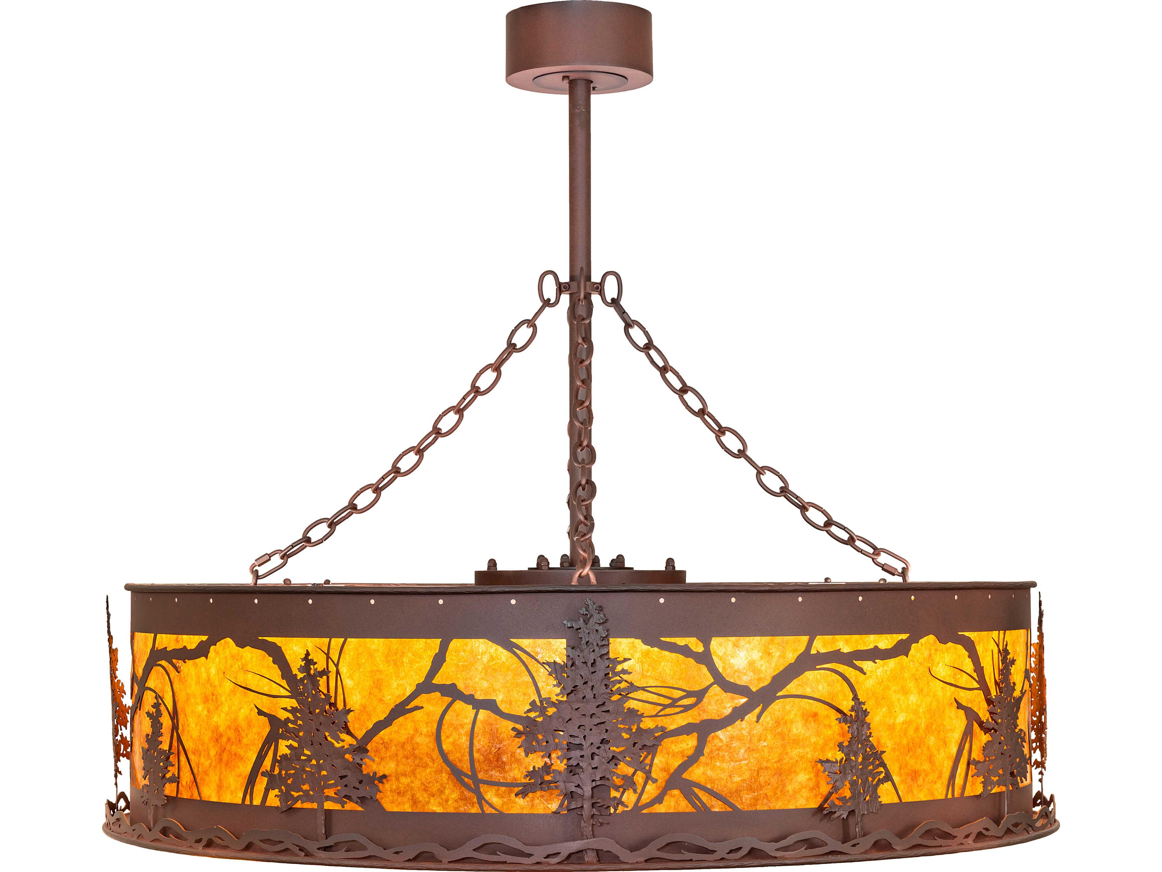 Meyda Tamarack Amber Mica Bronze Pendant