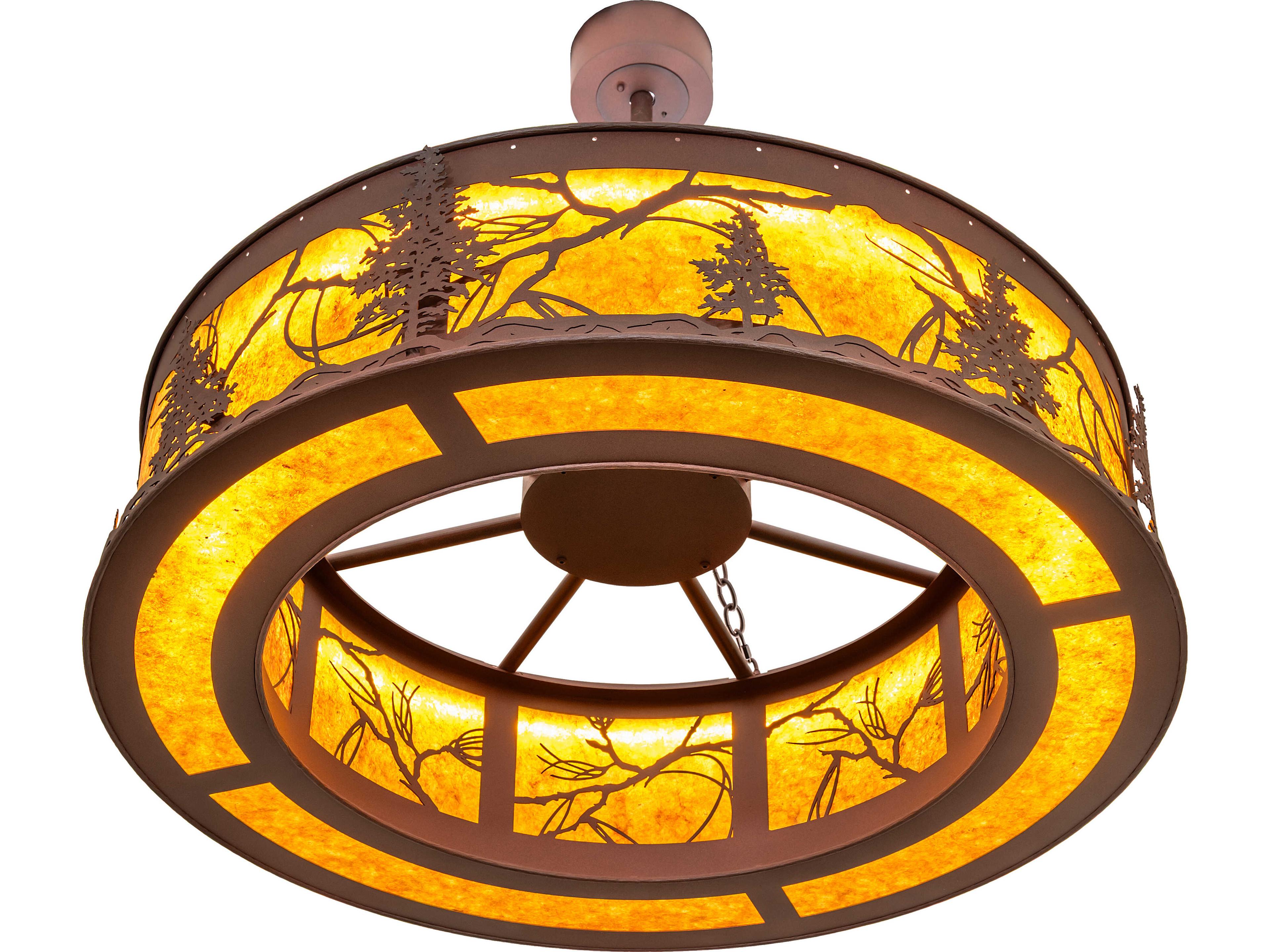 Meyda Tamarack Amber Mica Bronze Pendant