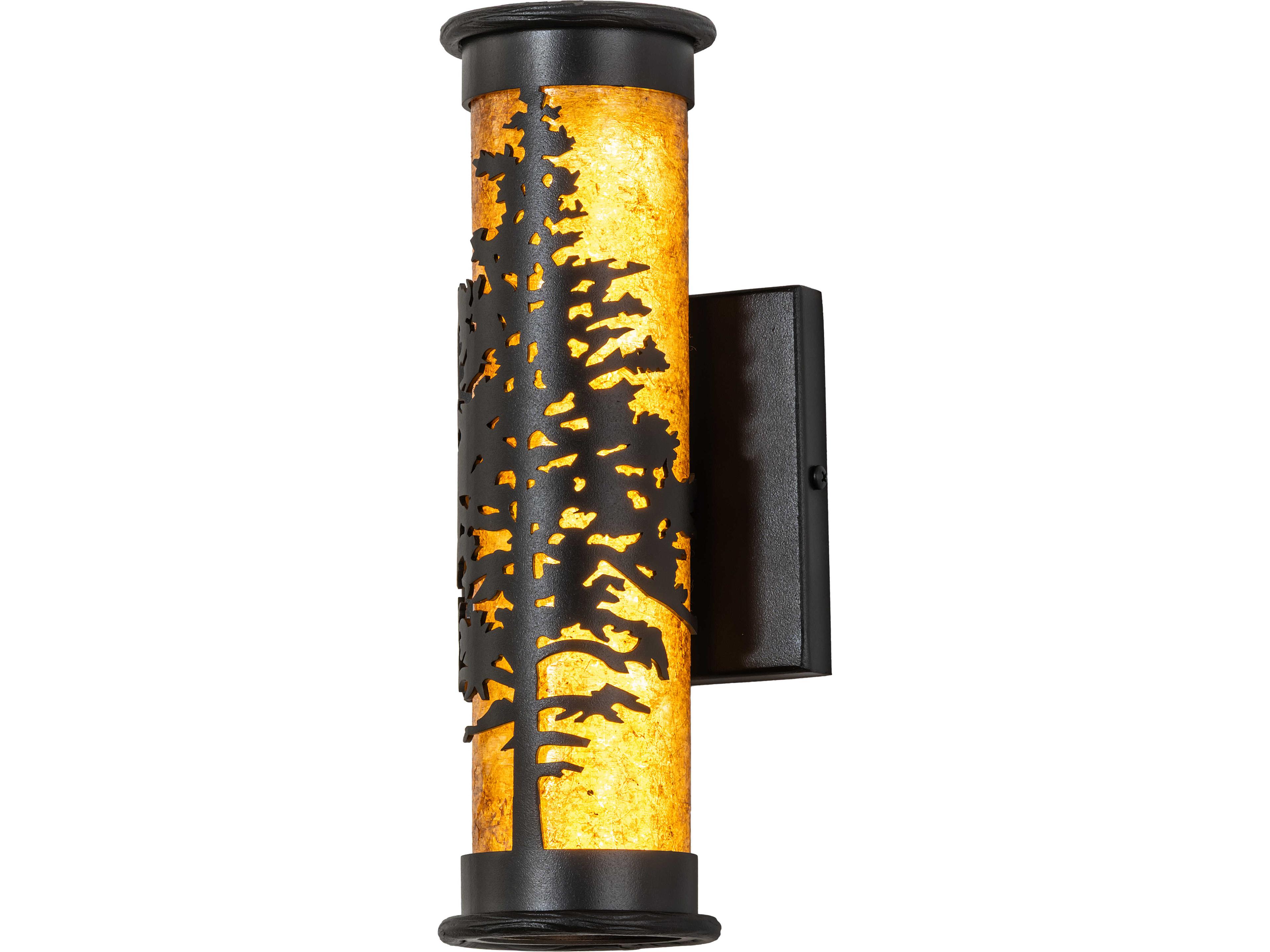 Tamarack Amber Mica Black Wall Sconce