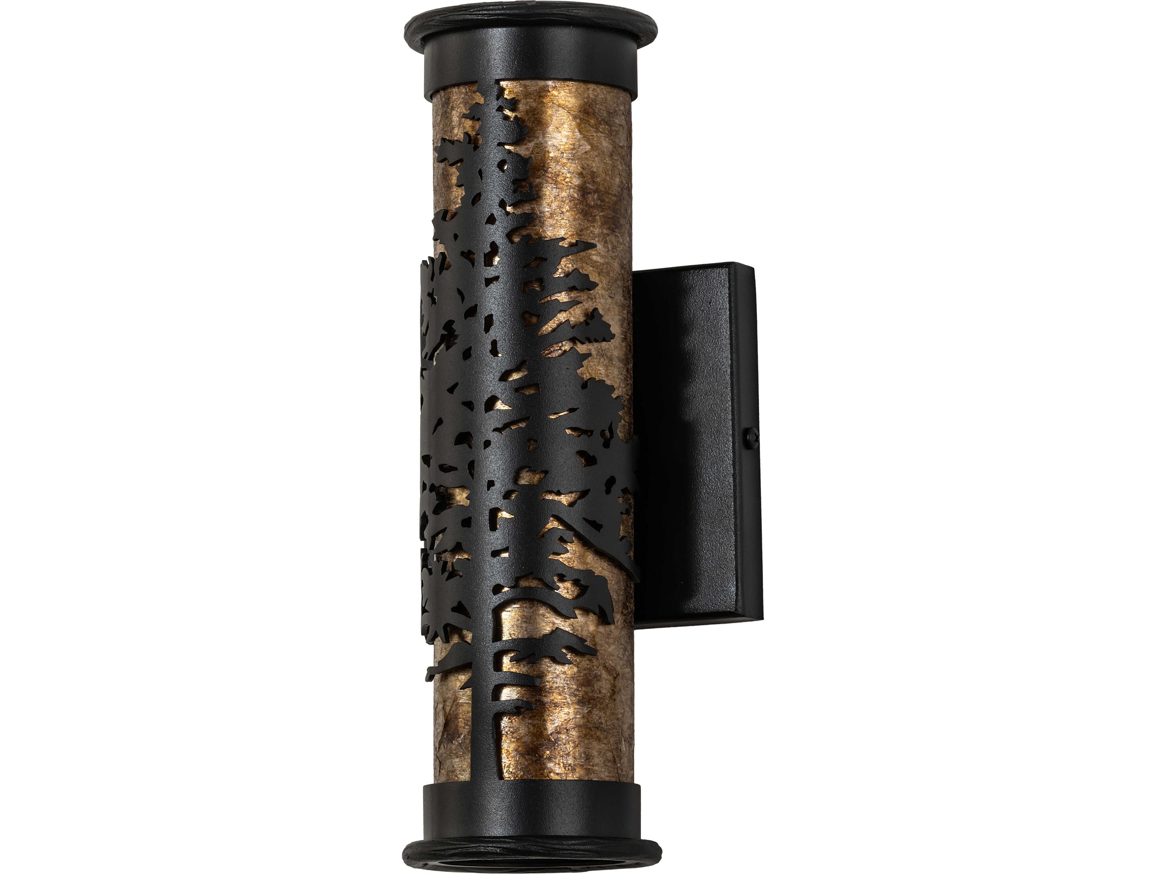 Meyda Tamarack Amber Mica Black Wall Sconce
