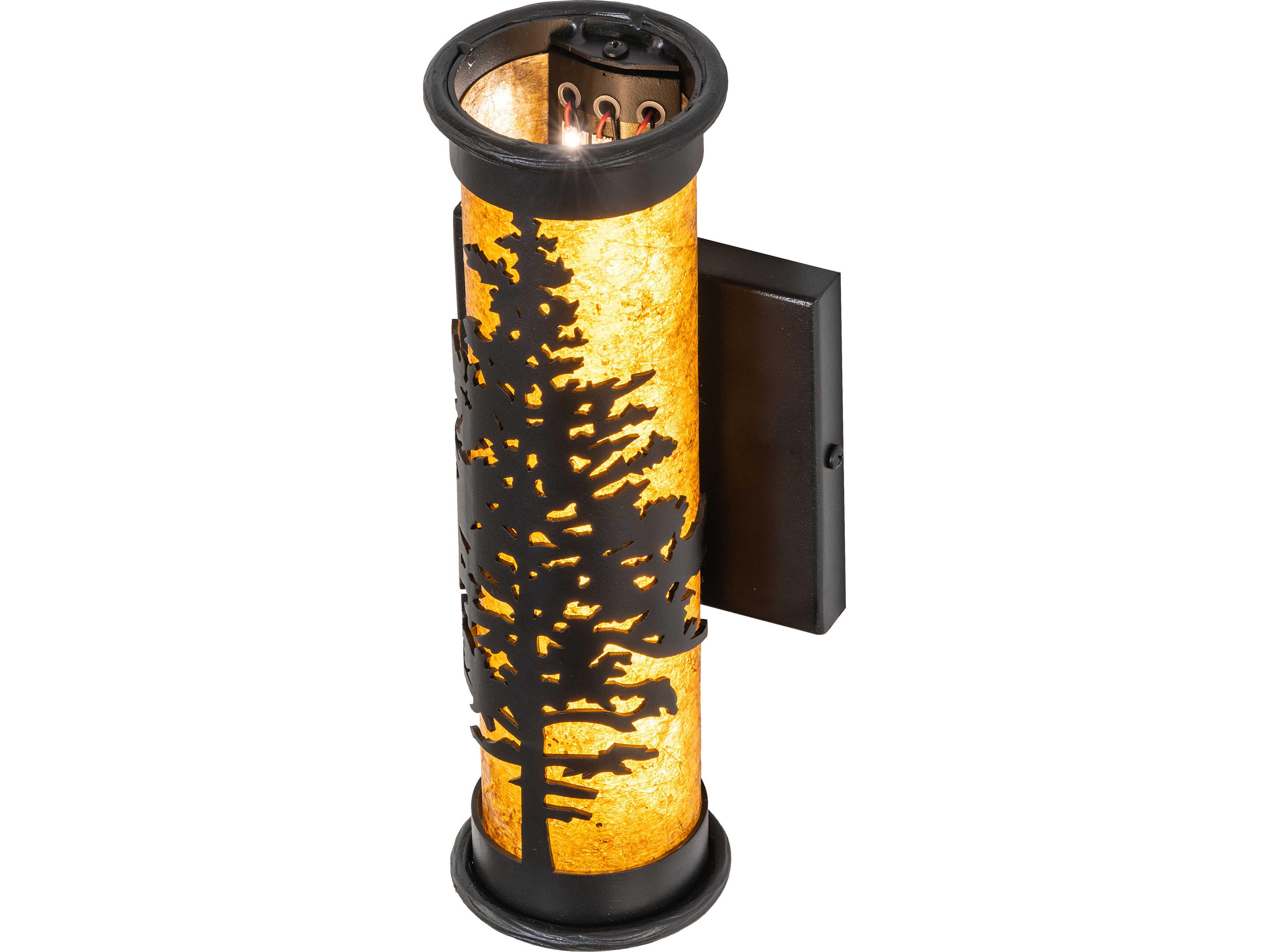 Meyda Tamarack Amber Mica Black Wall Sconce