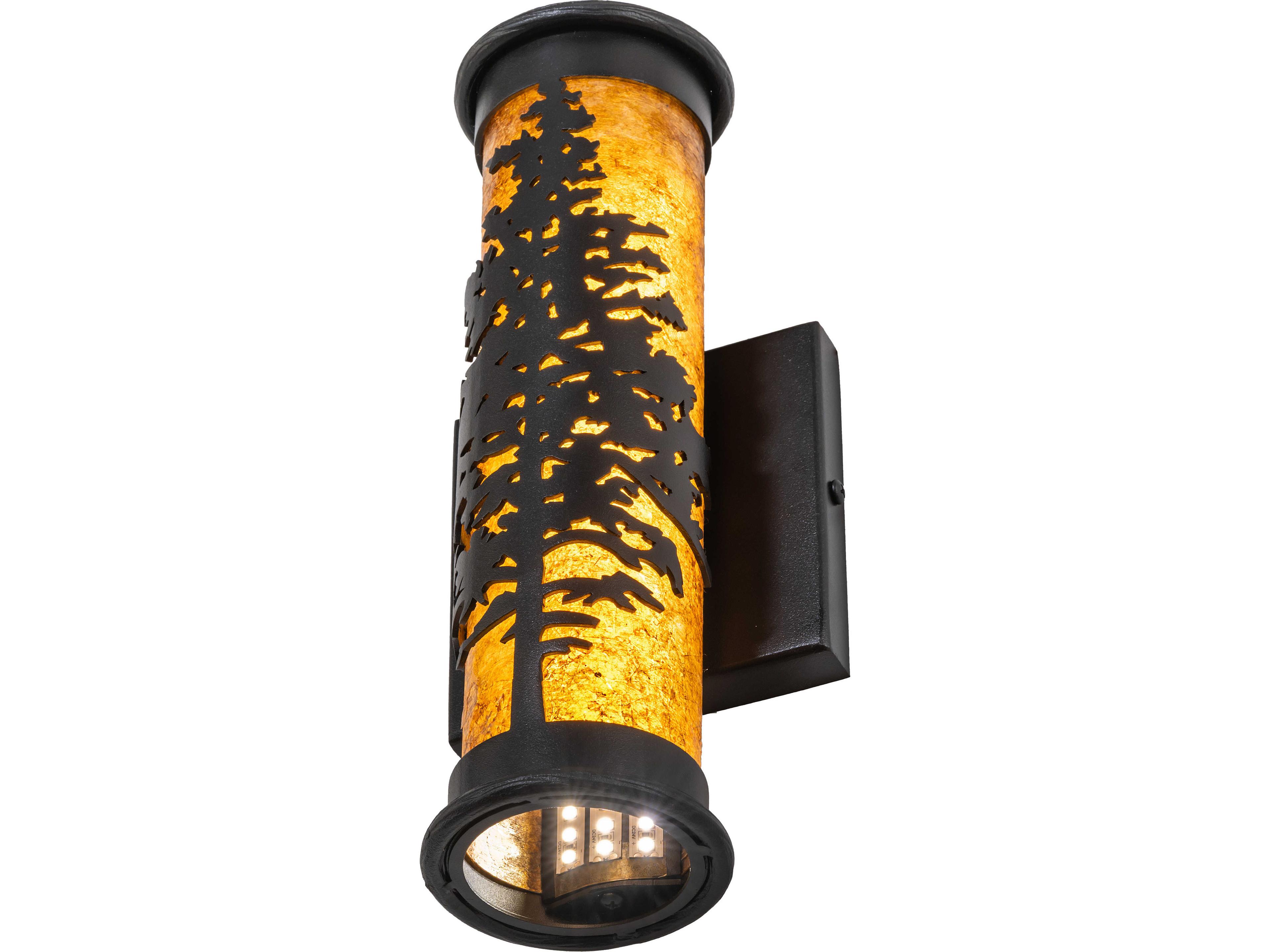 Meyda Tamarack Amber Mica Black Wall Sconce