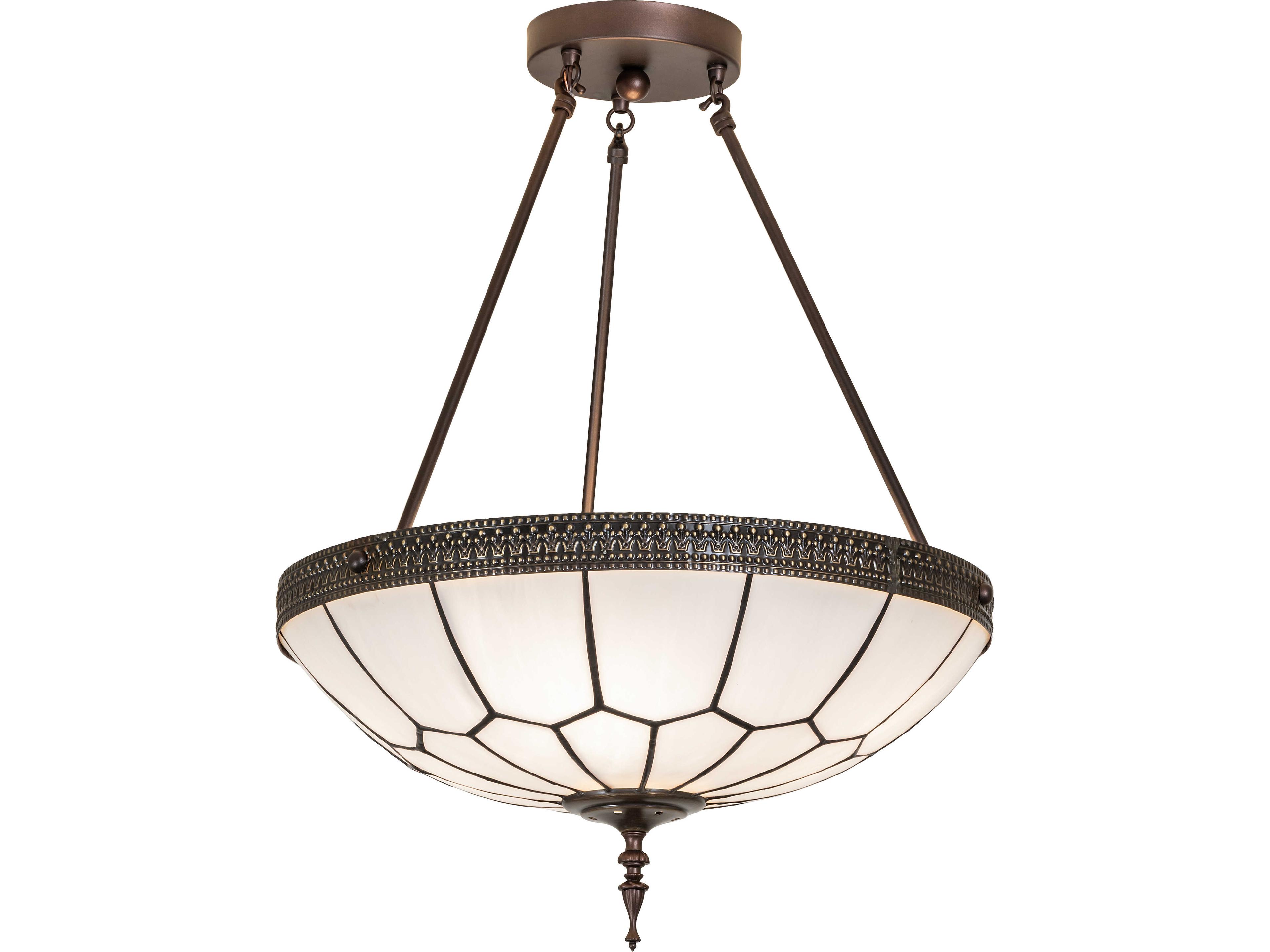 Vincent 4-Light White Art Glass Semi Flush Mount