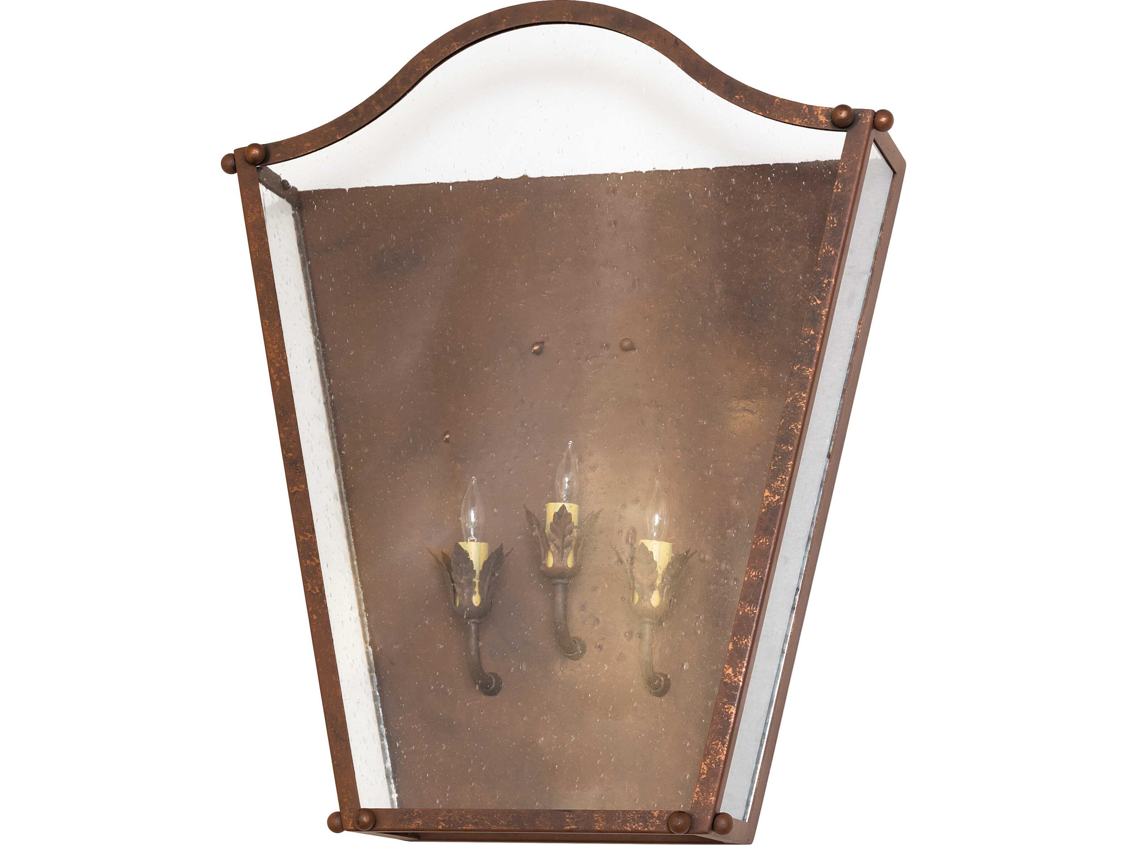 Meyda Austin 3-Light Clear Seeded Glass Bronze Traditional Wall Sconce