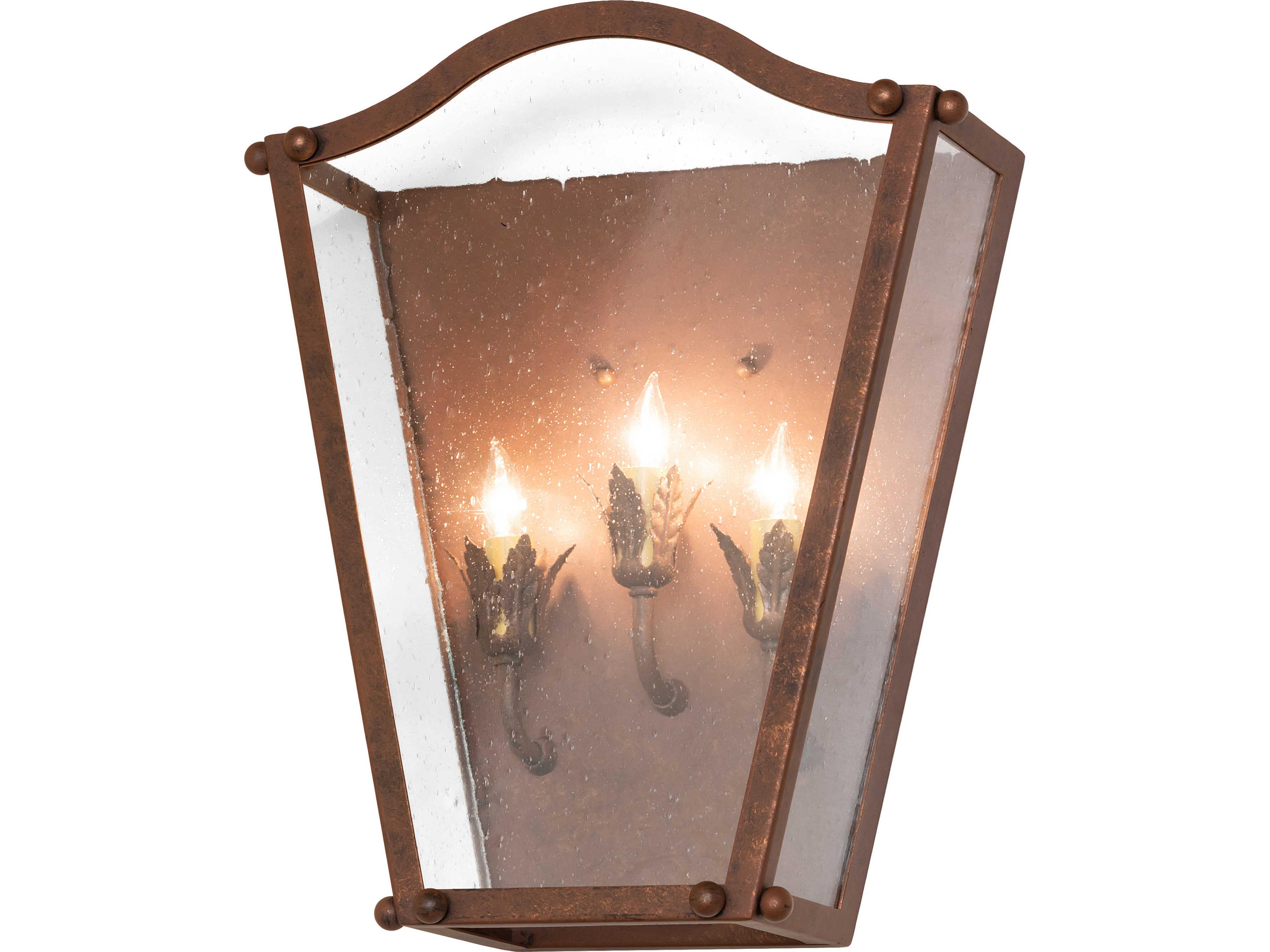 Austin 3-Light Clear Seeded Glass Bronze Traditional Wall Sconce